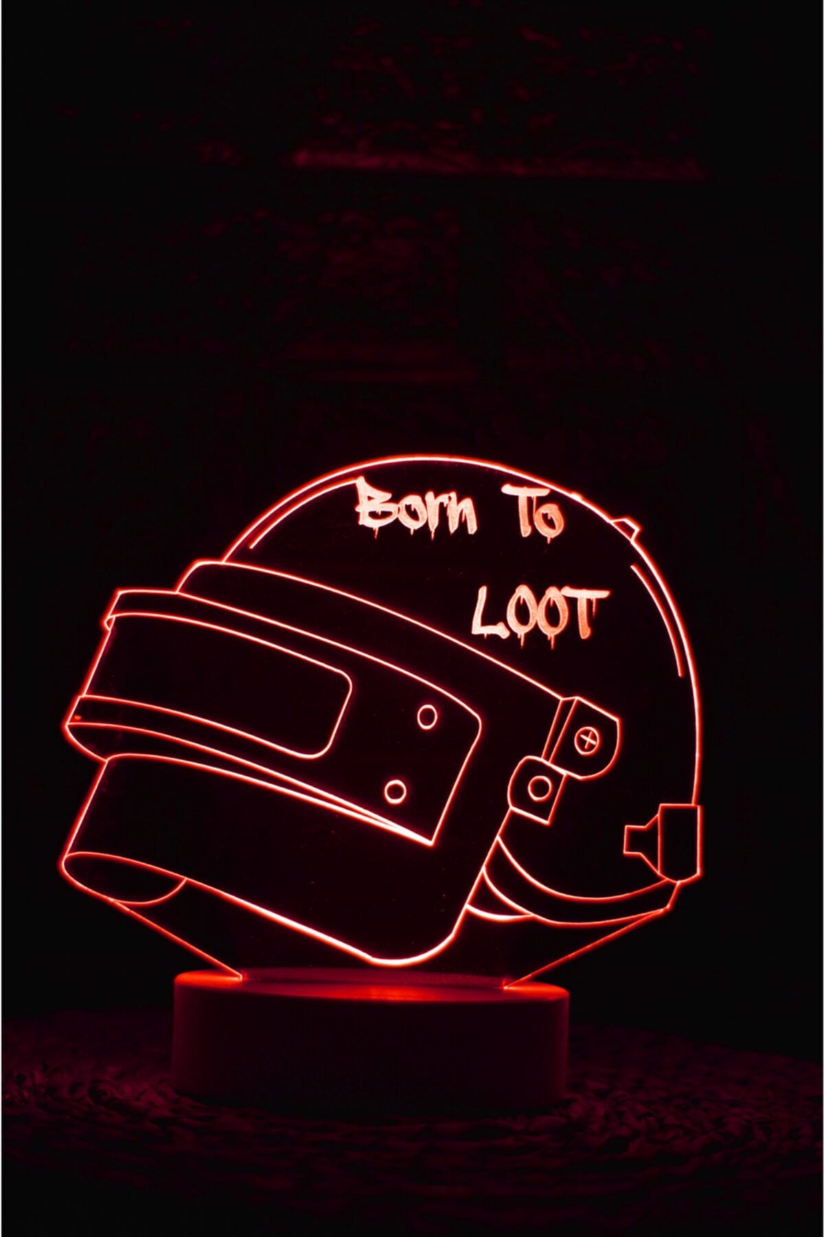 Yubi Design Pubg Helmet ( Şapka ) - 3 Boyutlu Dekoratif Gece Lambası 3d