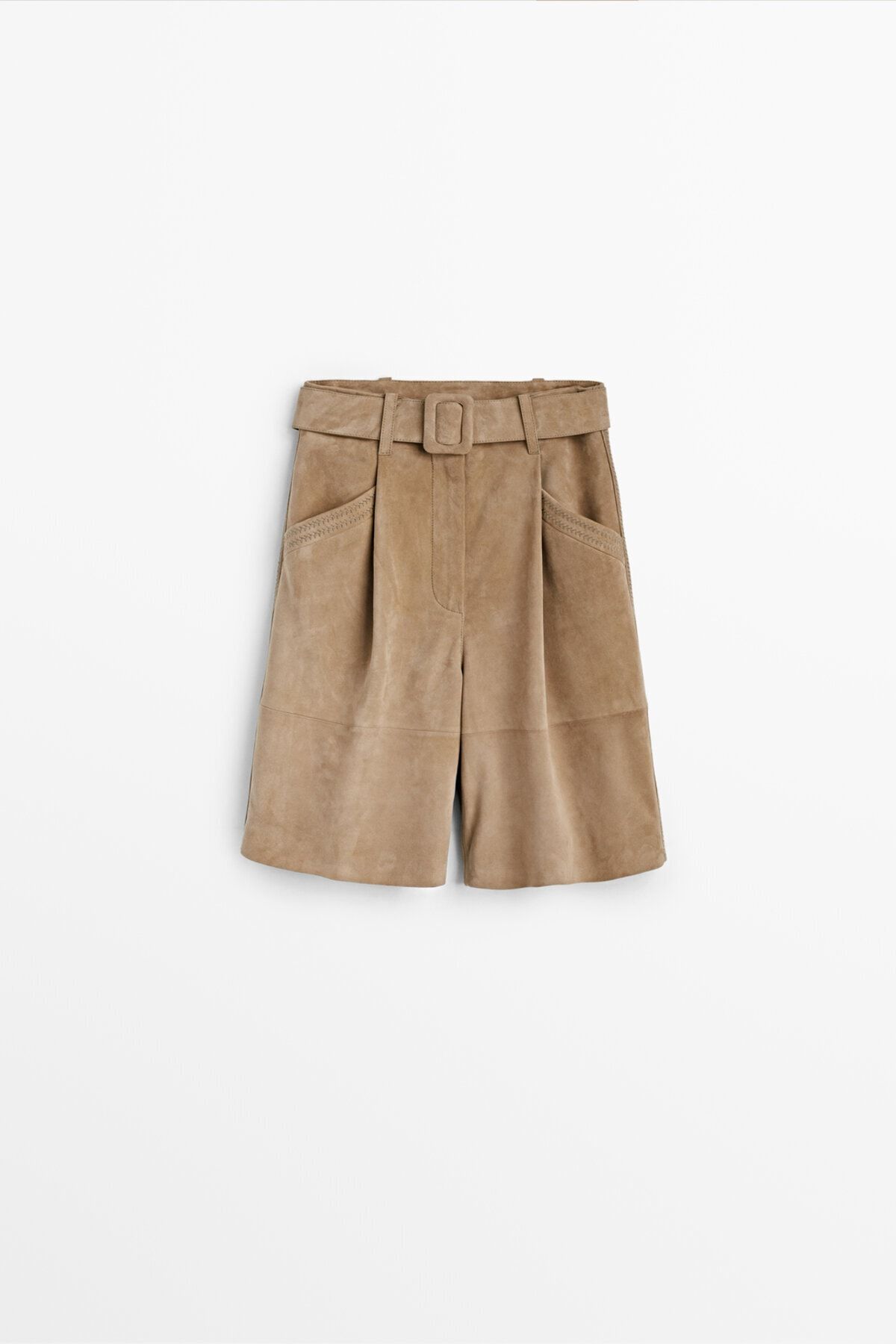 Massimo Dutti Süet Deri Bermuda