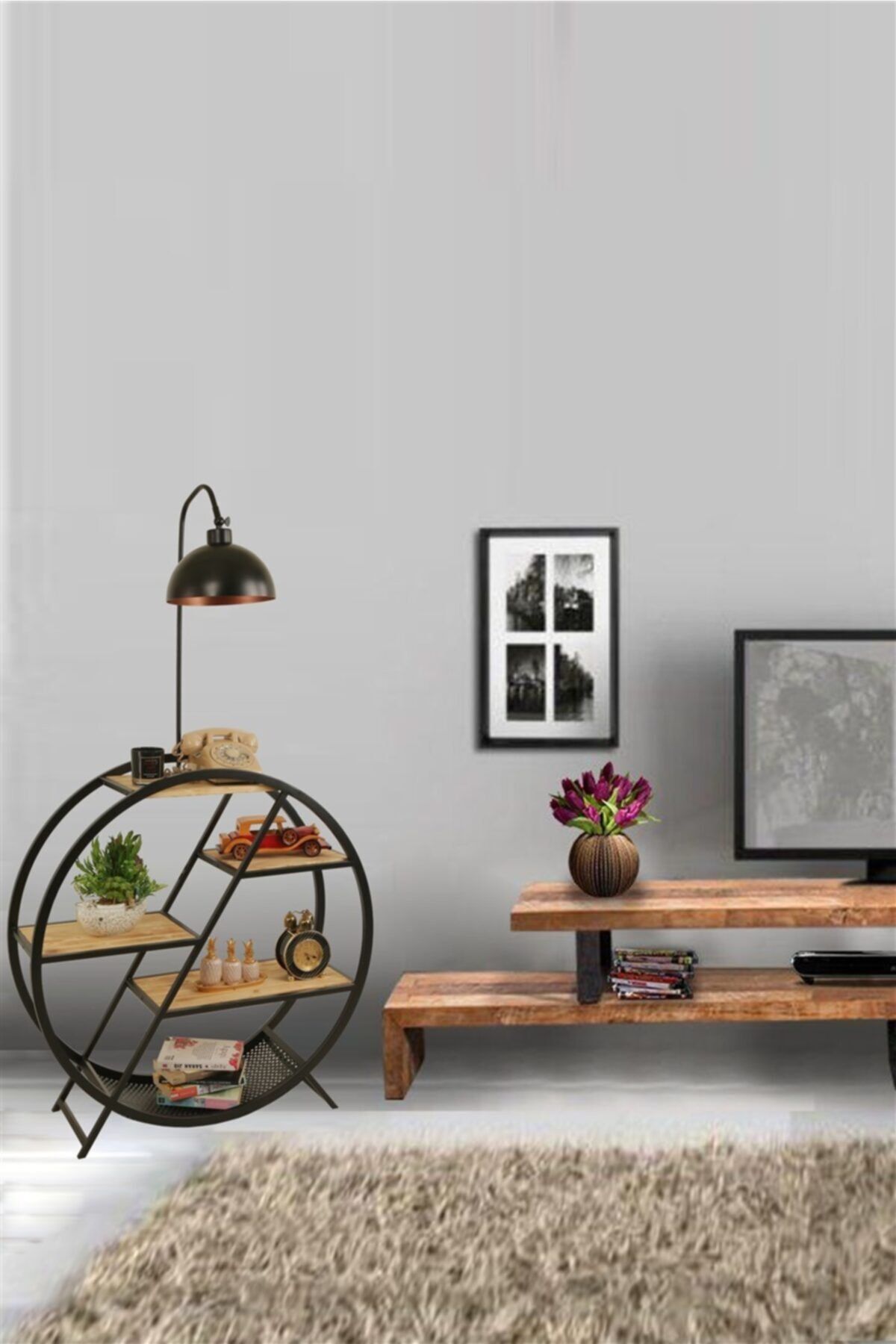 Lumexx Plüton Yanık Lambader Retro 3 Başlıklı