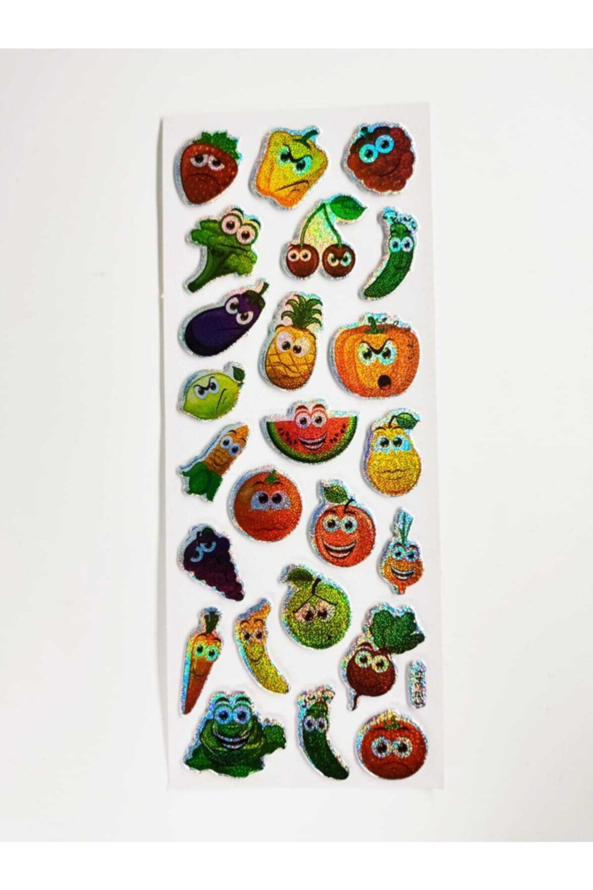 Ermap Meyveler Ve Sebzeler 3d Kabartmalı Yaldızlı Sticker