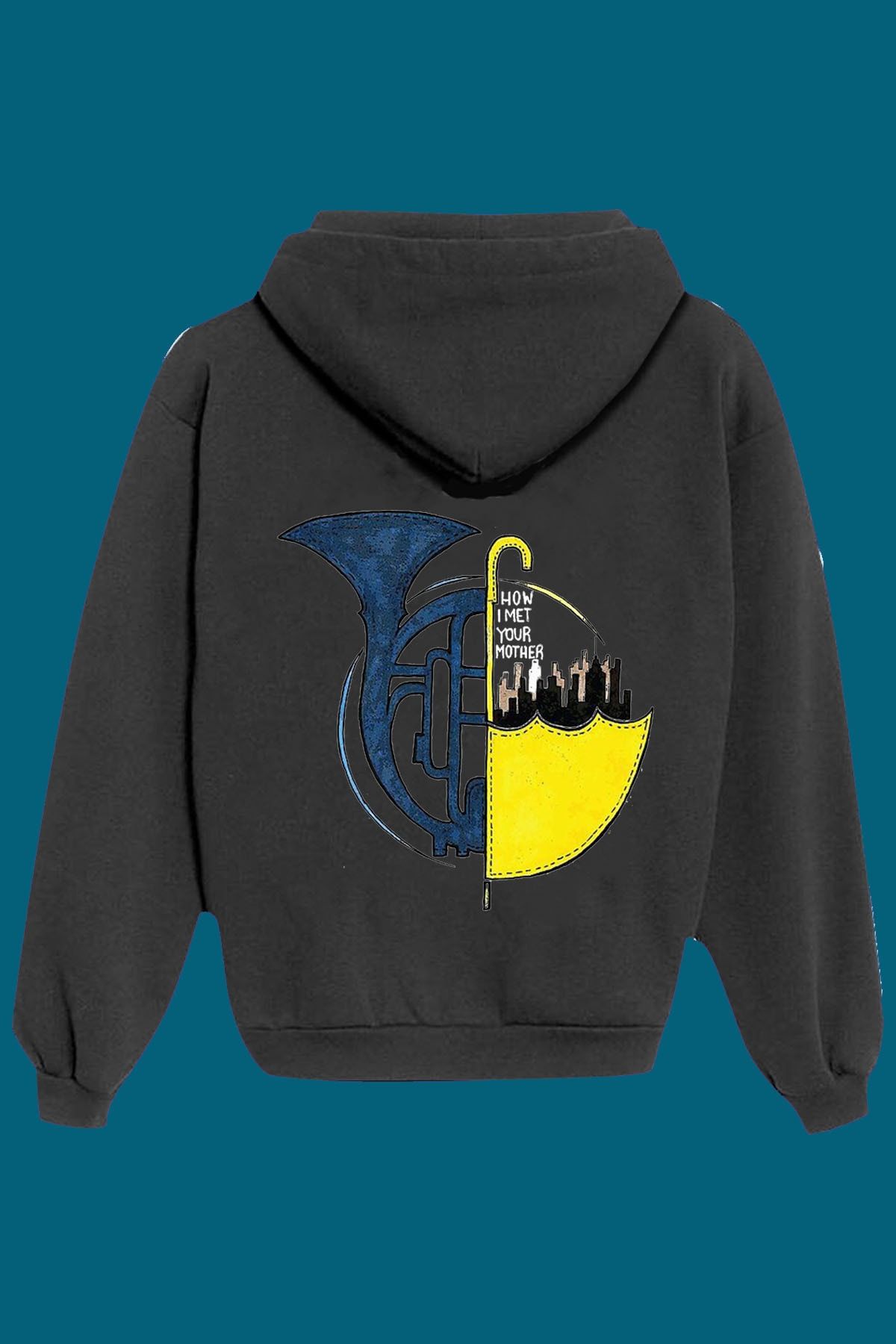 IvırZıvır Unisex Siyah How I Met Your Mother Sırt Baskılı Sweatshirt