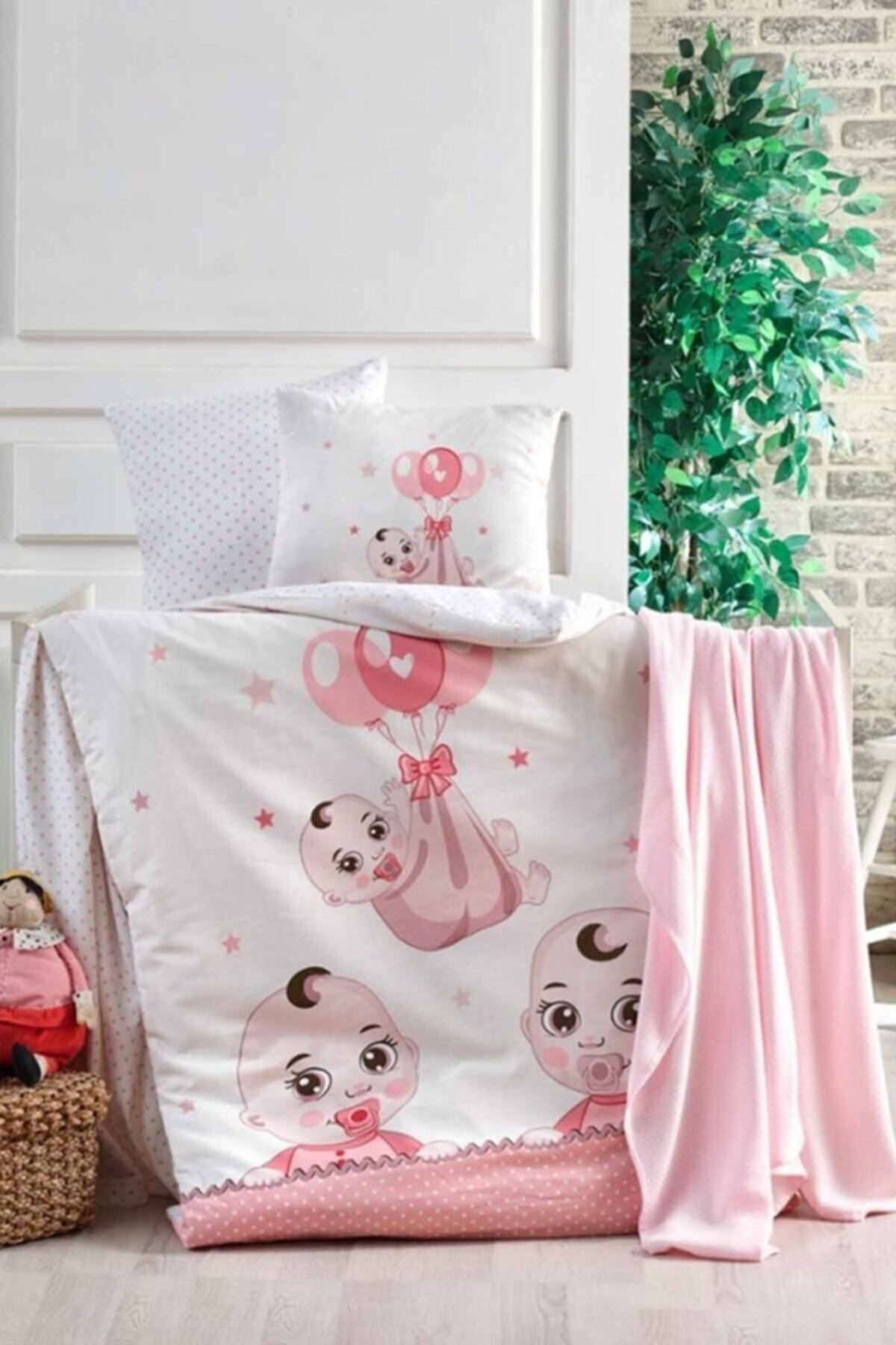 Kristal Babies Ranforce Bebek Nevresim Takımı - Pembe