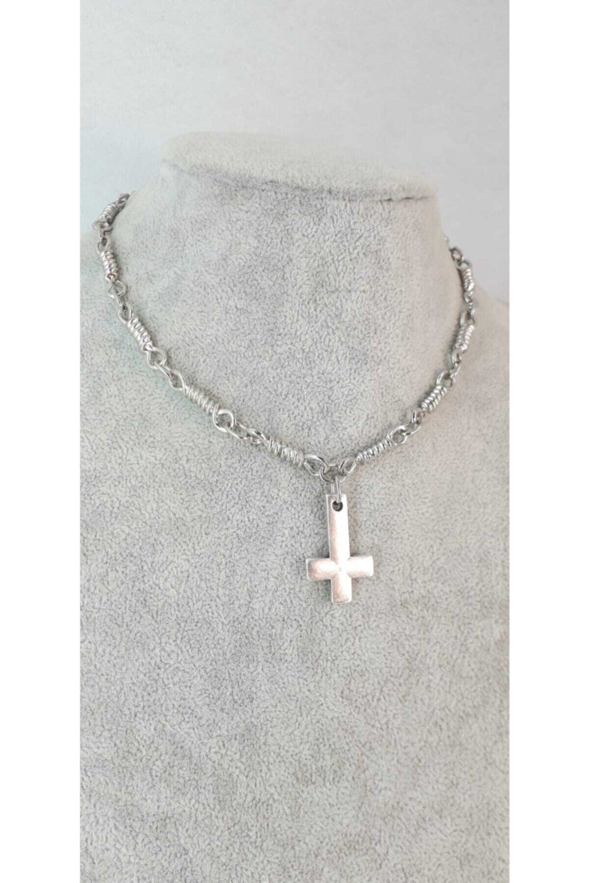 Fugusugu Ters Haç Halat Gotik Choker