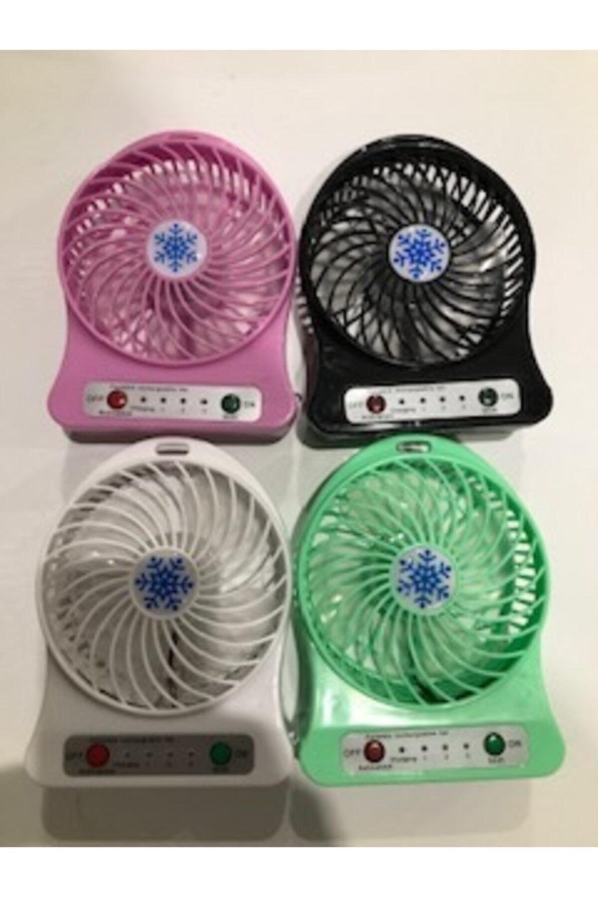 portable Masaüstü Şarj Edilebilir Fan 1200mah Usb 4renk