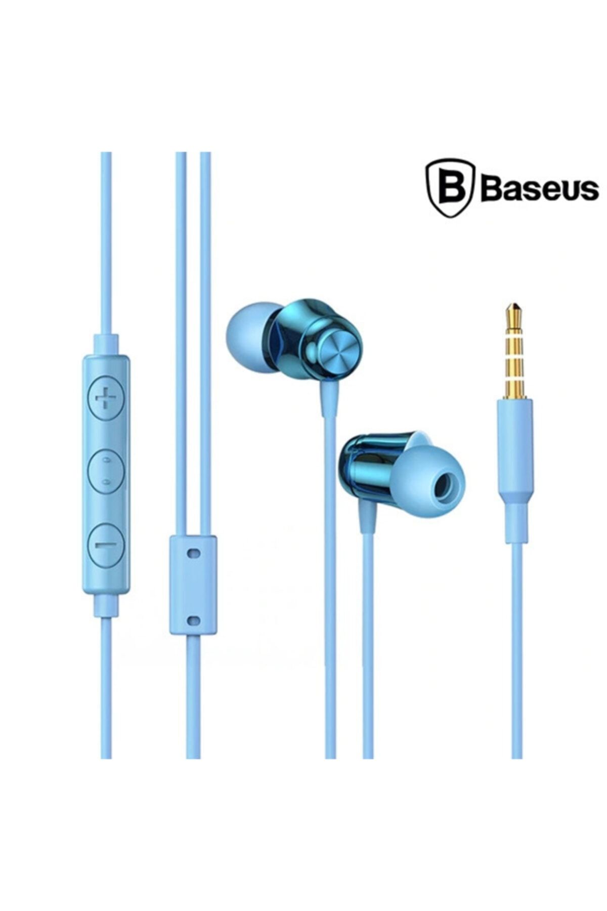 Baseus Encok H13 3.5mm Jack Mikrofonlu Kulak Içi Kulaklık Auriculares Fone De Ouvido - Mavi
