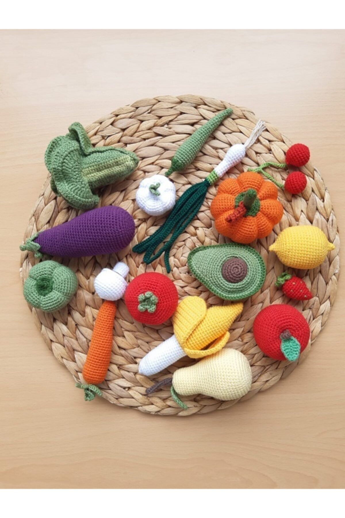 PETİTBEAR Meyve Sebze Seti Organik Amigurumi Oyuncak