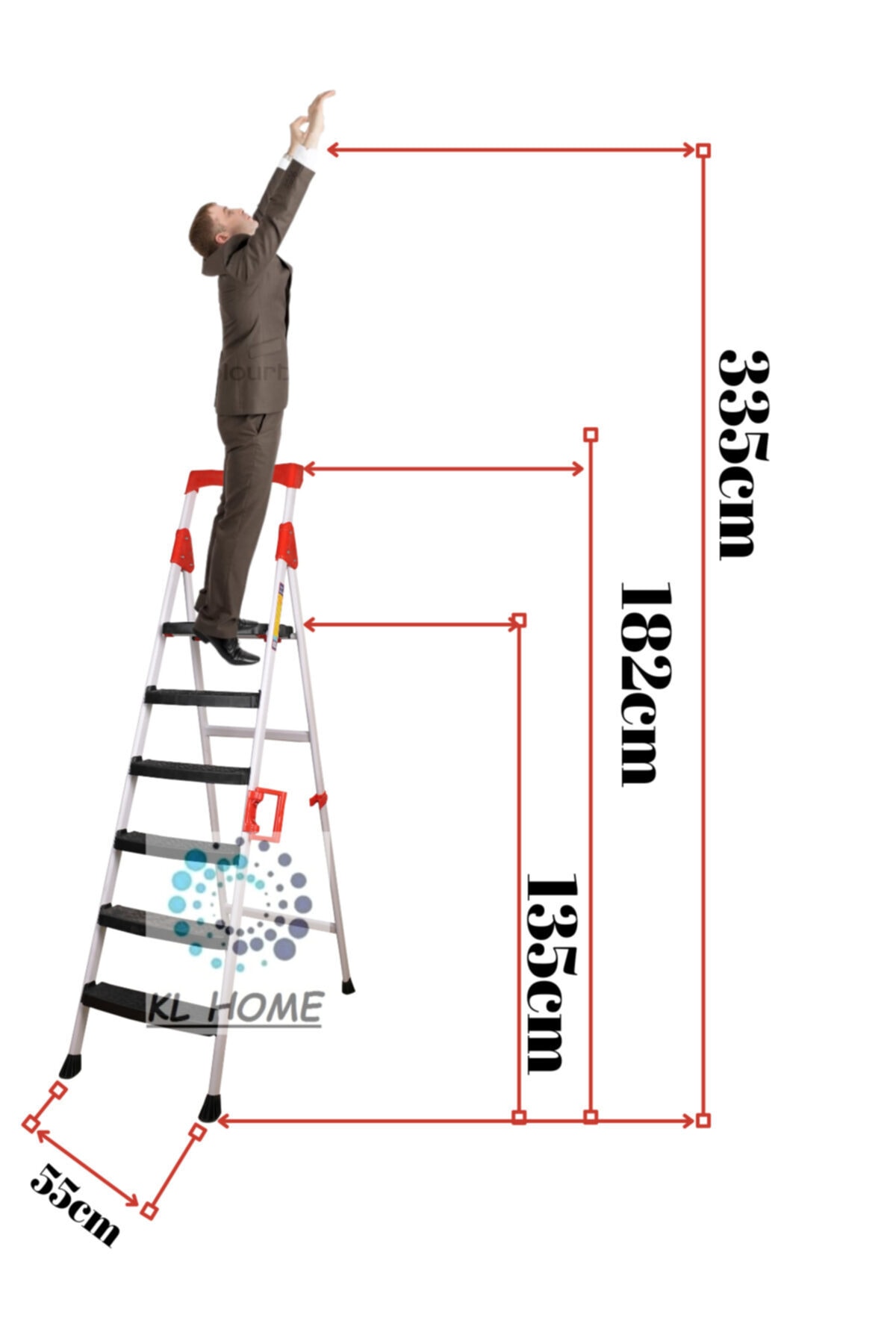 KL HOME Premium Yeni Nesil 5 1 Ergonomik Tutuş Ve Kilit Sistem Merdiven