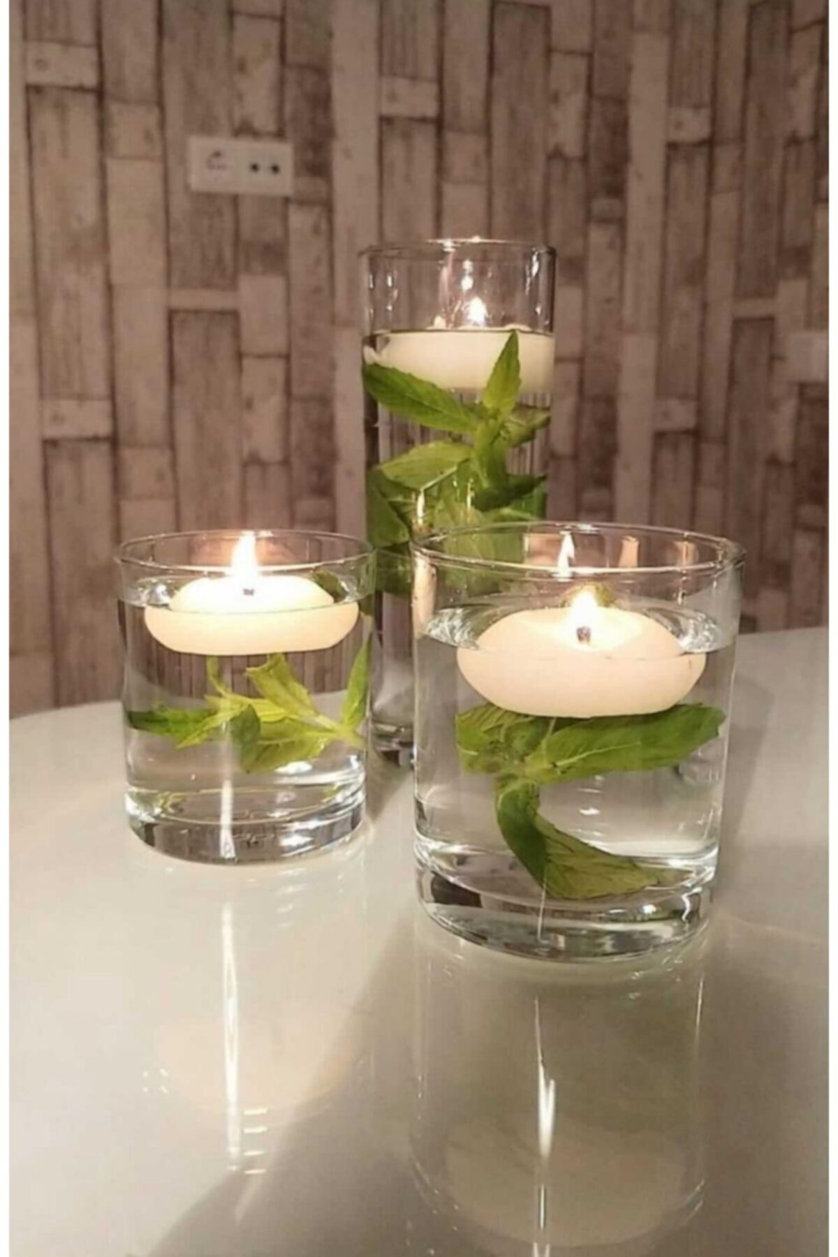 R&S Glassware Silindir Mumluk 3'lü