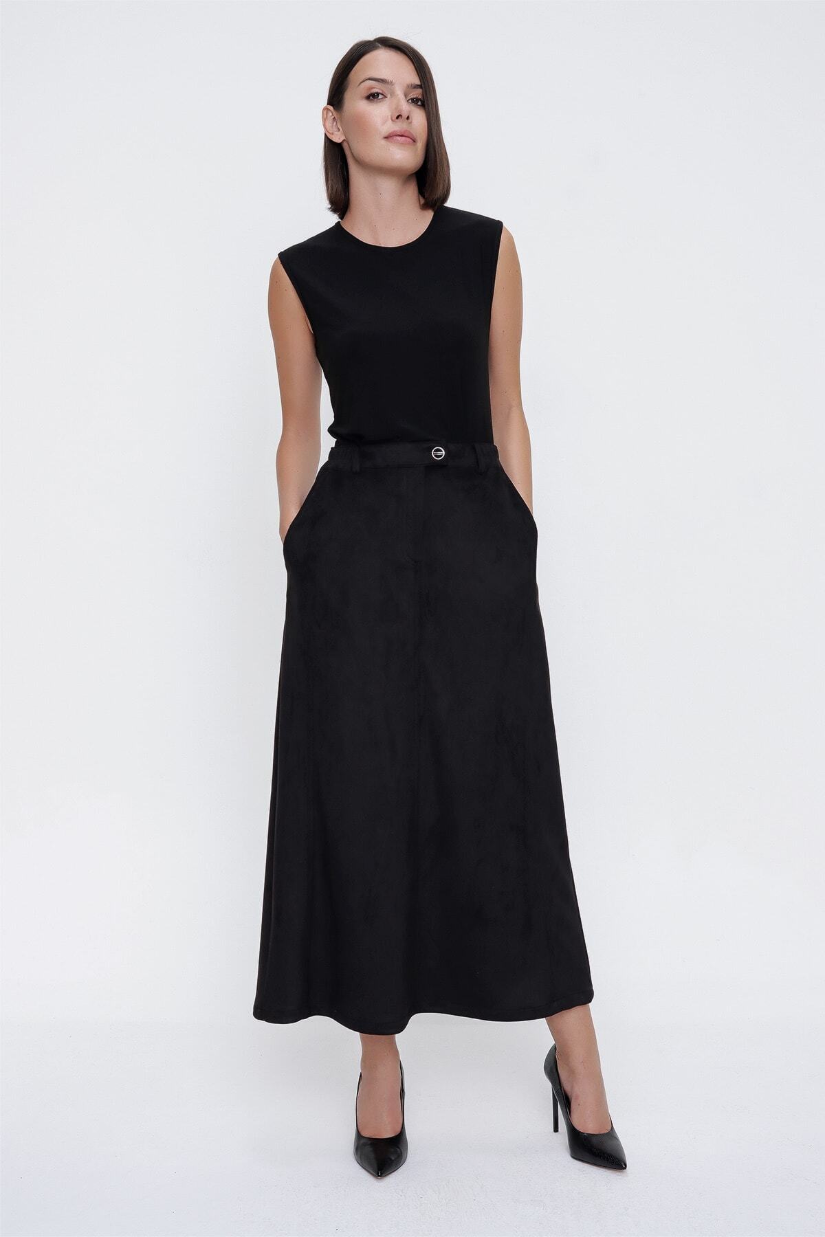 Aker 1552111 Önden Fermuarlı Etek