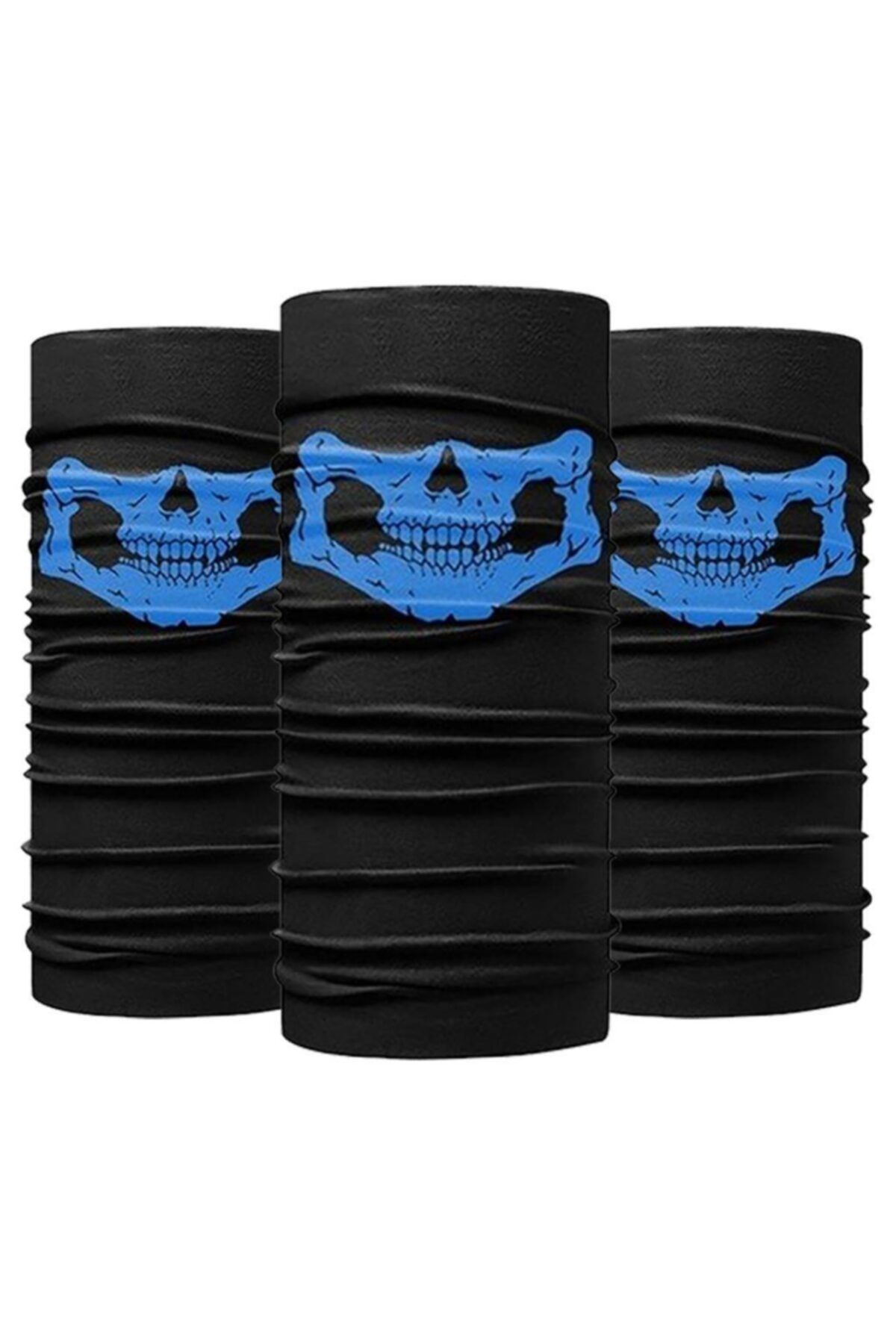 Knmaster Blue Danger Buff Bandana Boyunluk Maske Saç Bandı 3'lü Paket