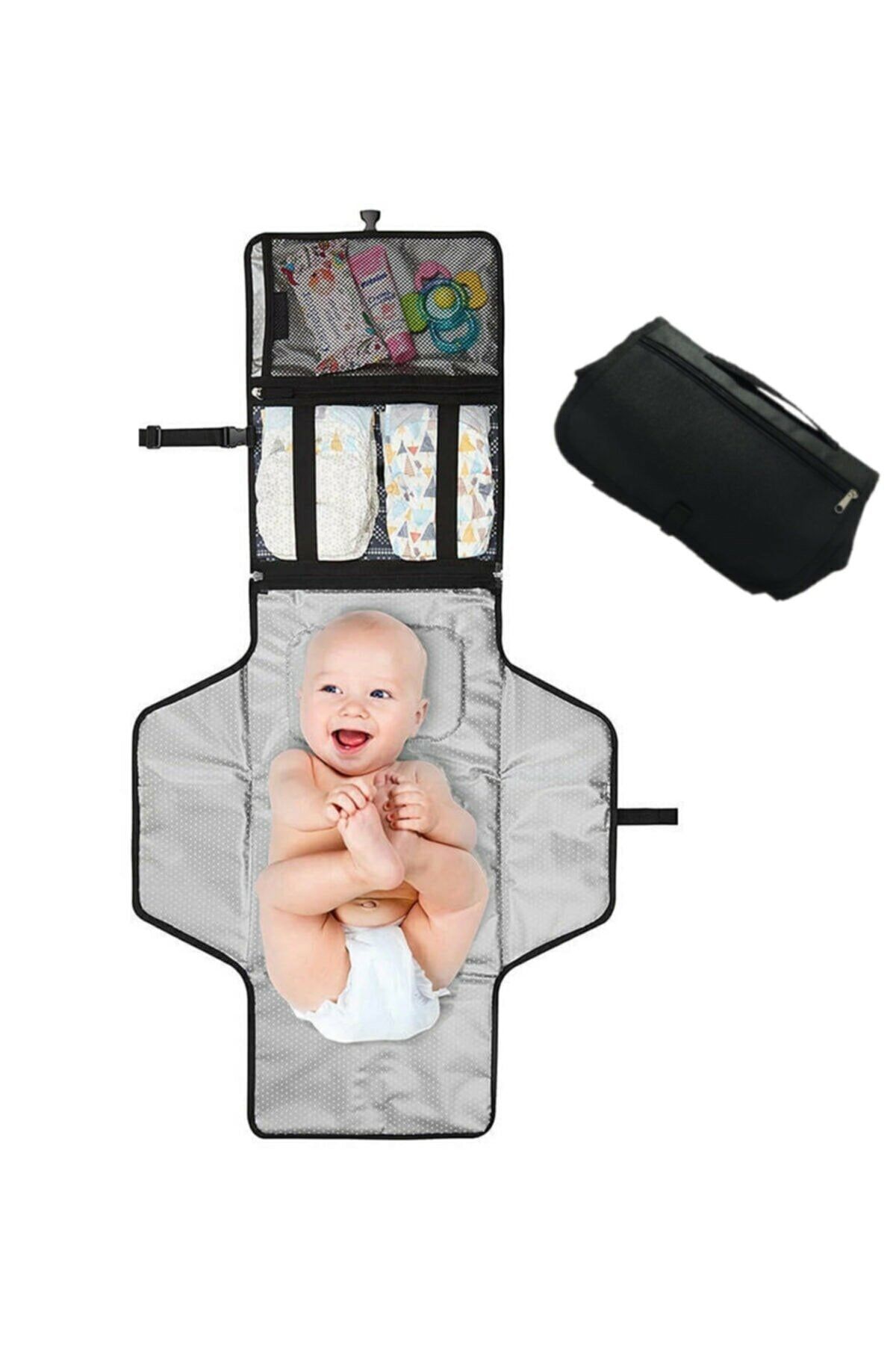 NiCe Shop Bebek Alt Açma Örtüsü Fonksiyonel Bakım Çantası Alt Açma Minderi Siyah