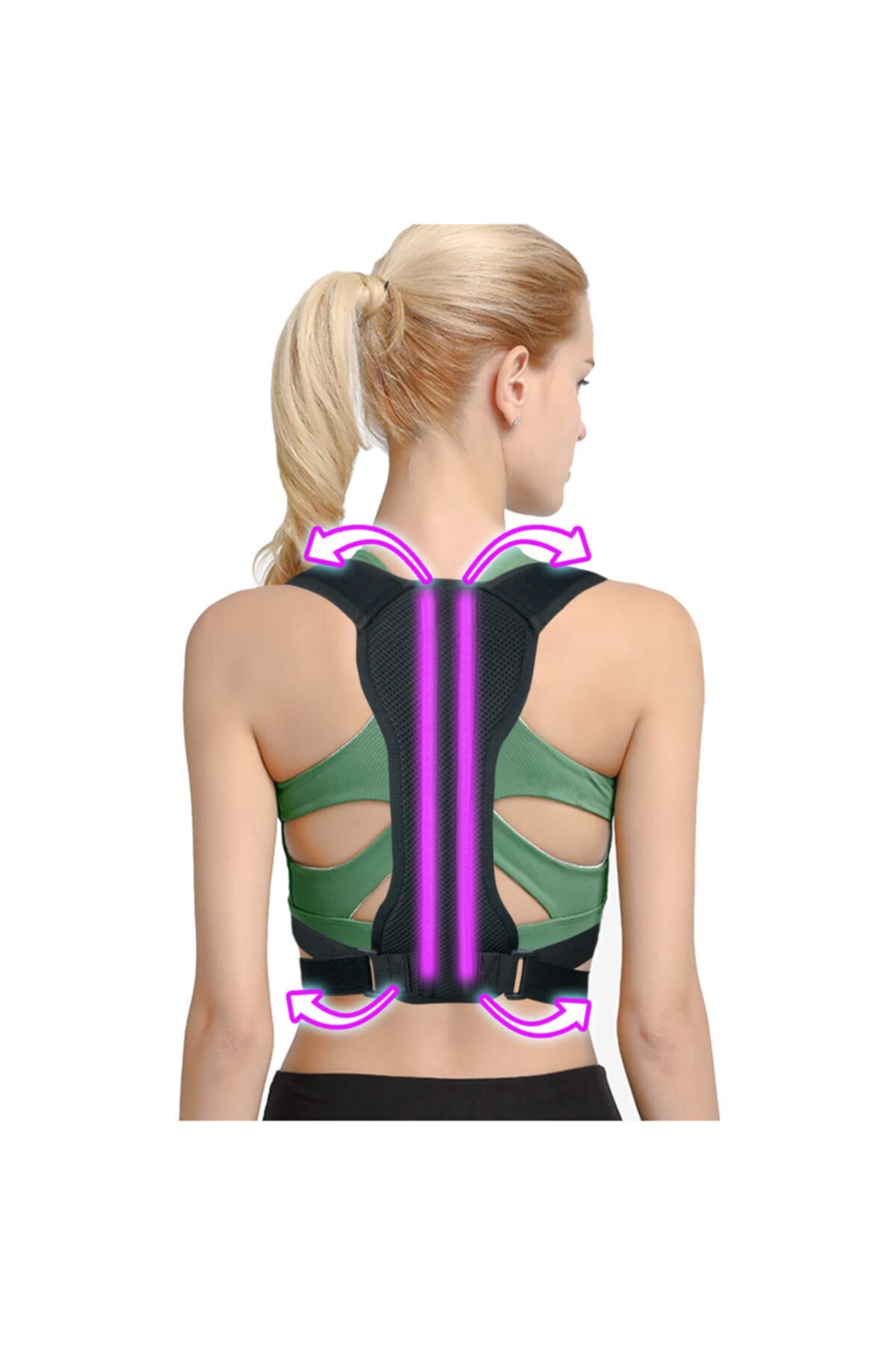 Ankaflex Yeni Nesil Kamburluk Önleyici Sırt Dik Duruş Korsesi Unisex Siyah Medikal Korse Ortopedik