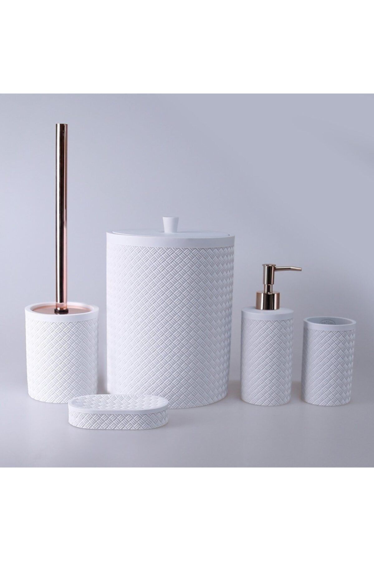 By Selim Selim Wicker 5 Parça Beyaz Banyo Seti Sbny150byz15rs