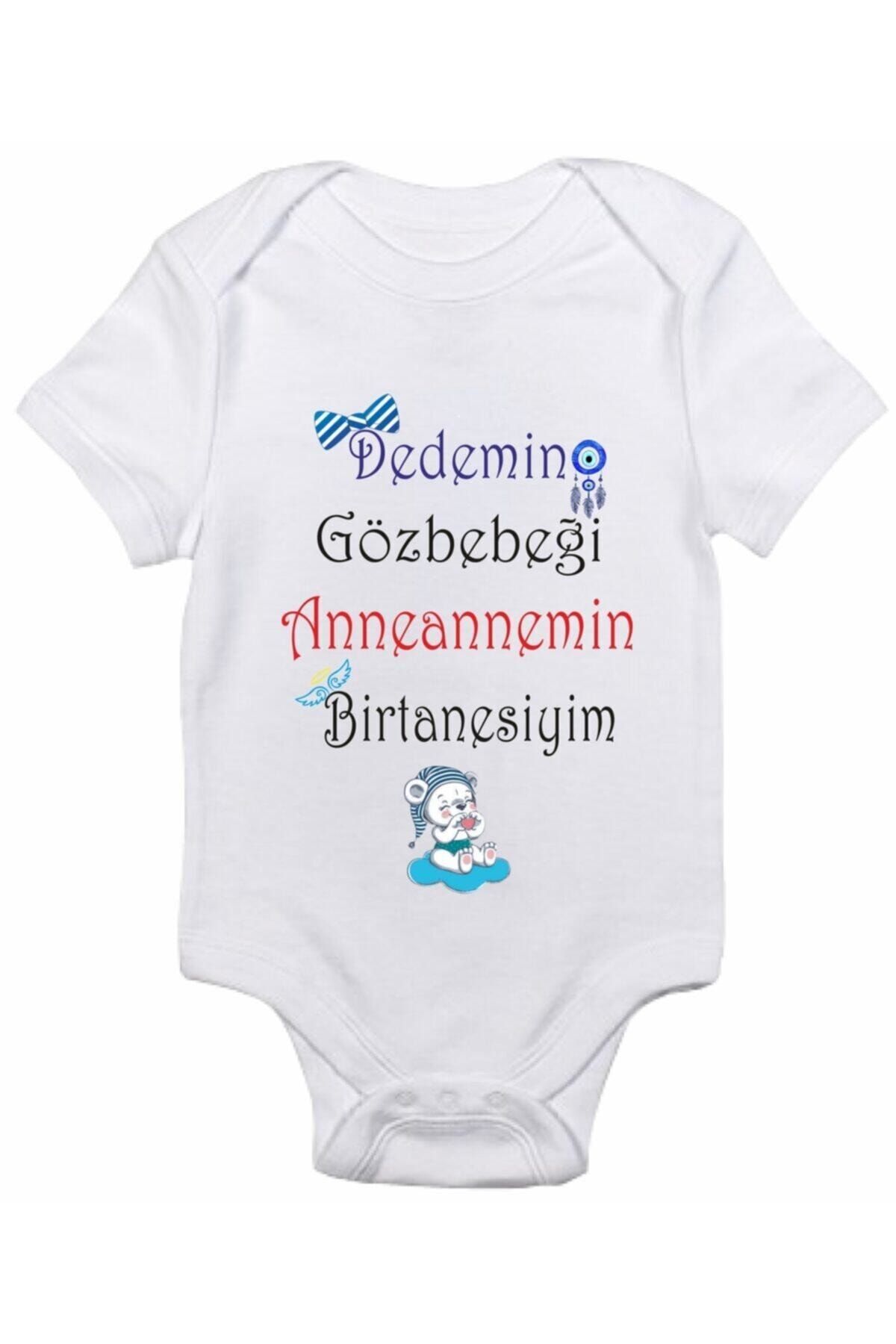 BabyLimon Dedemin Gözbebeği Anneannemin Birtanesiyim Baskılı Bebek Body Zıbın