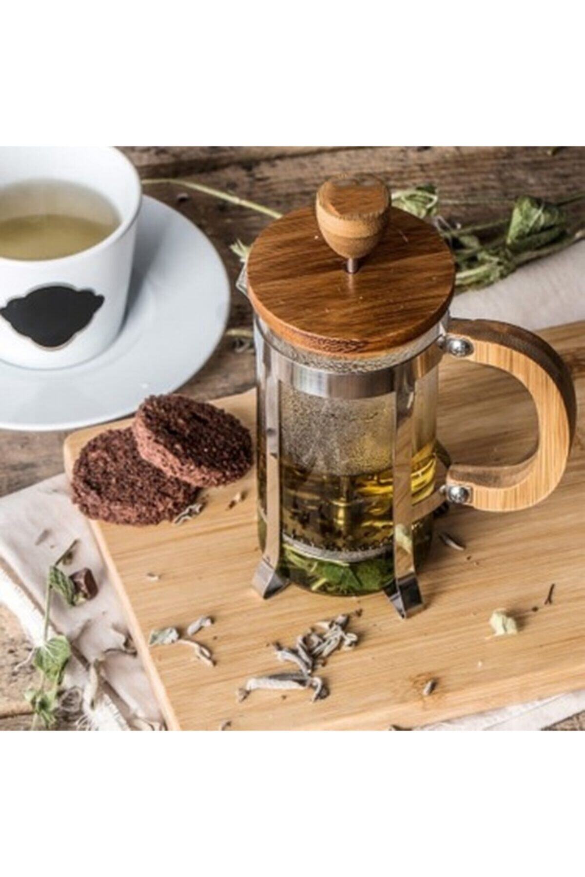 Coffee Moni Bambu Kapaklı Cam French Press 350 ml