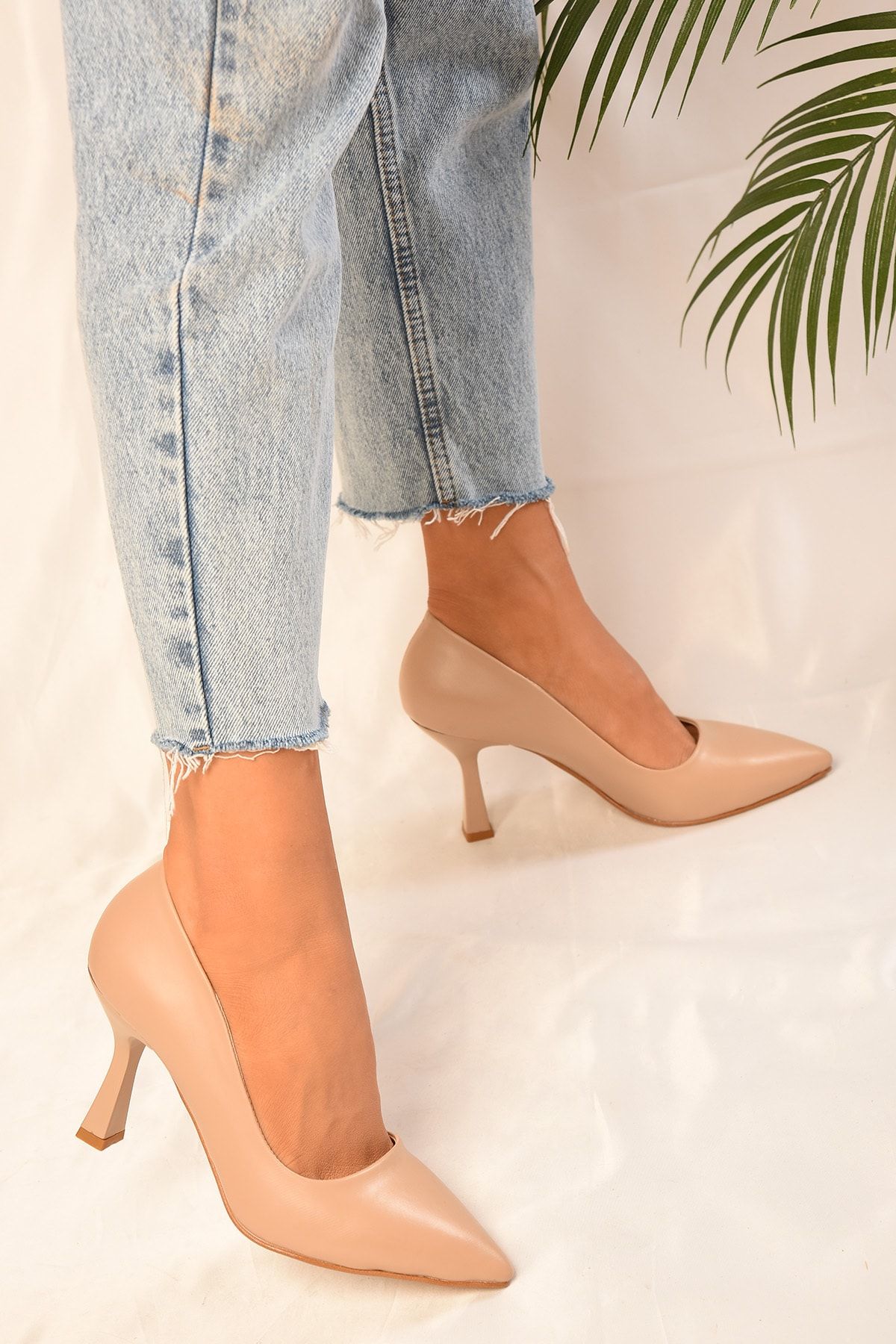 Shoeberry Kadin Ten Cilt Topuklu Stiletto Ayakkabi