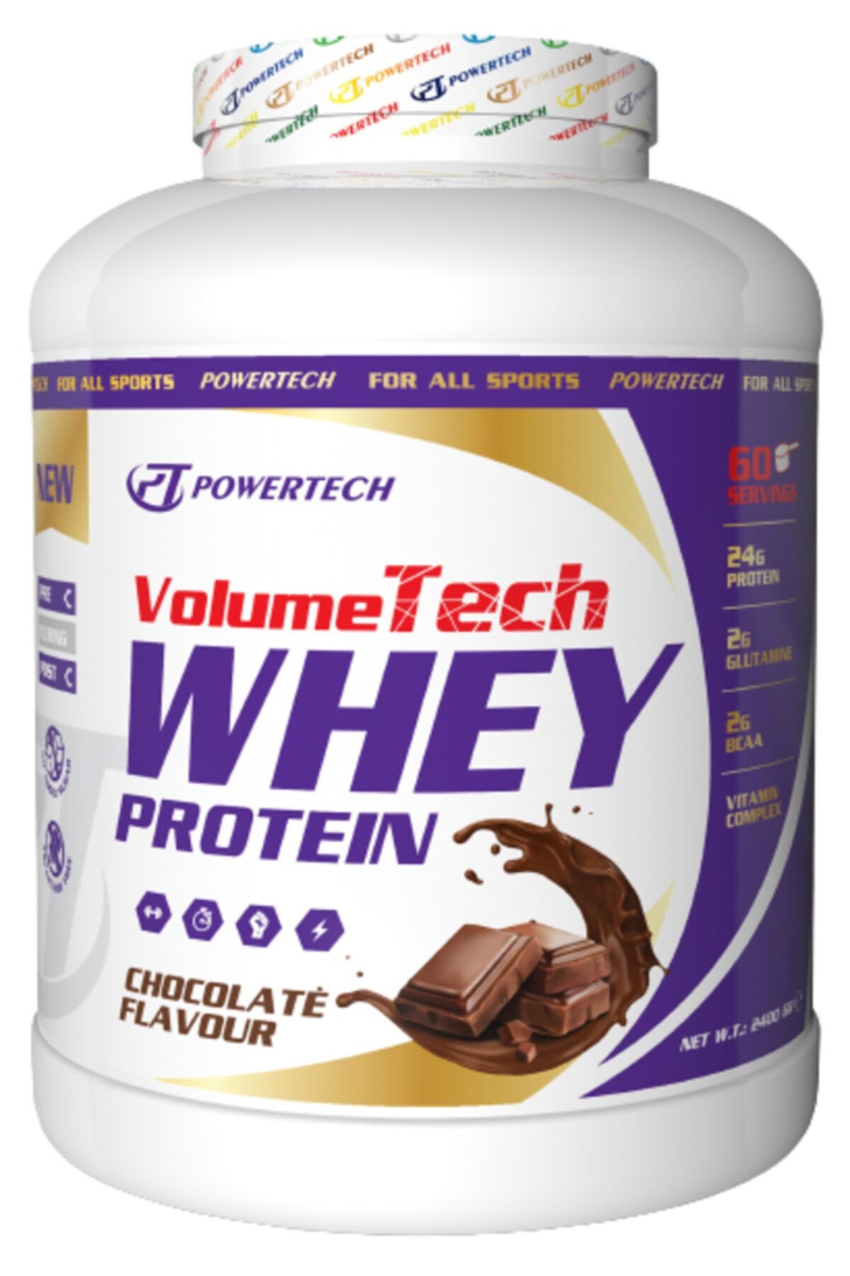 POWERTECH Volumetech Whey Protein 2400 Gr Çikolata Aromalı Protein Tozu