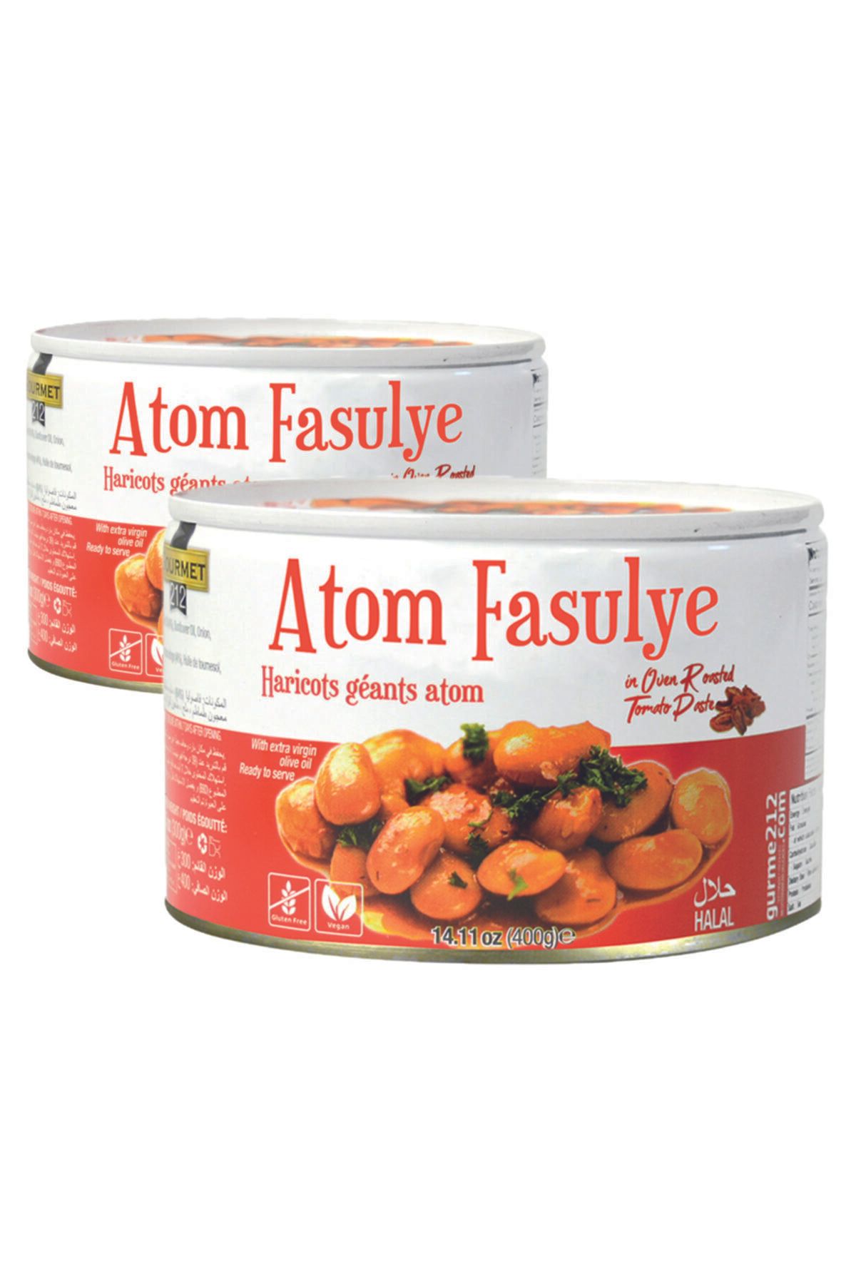 Gourmet212 Aç-ye Fasülye Pilaki, Atom Fasülye (2 Adet X 400gr)
