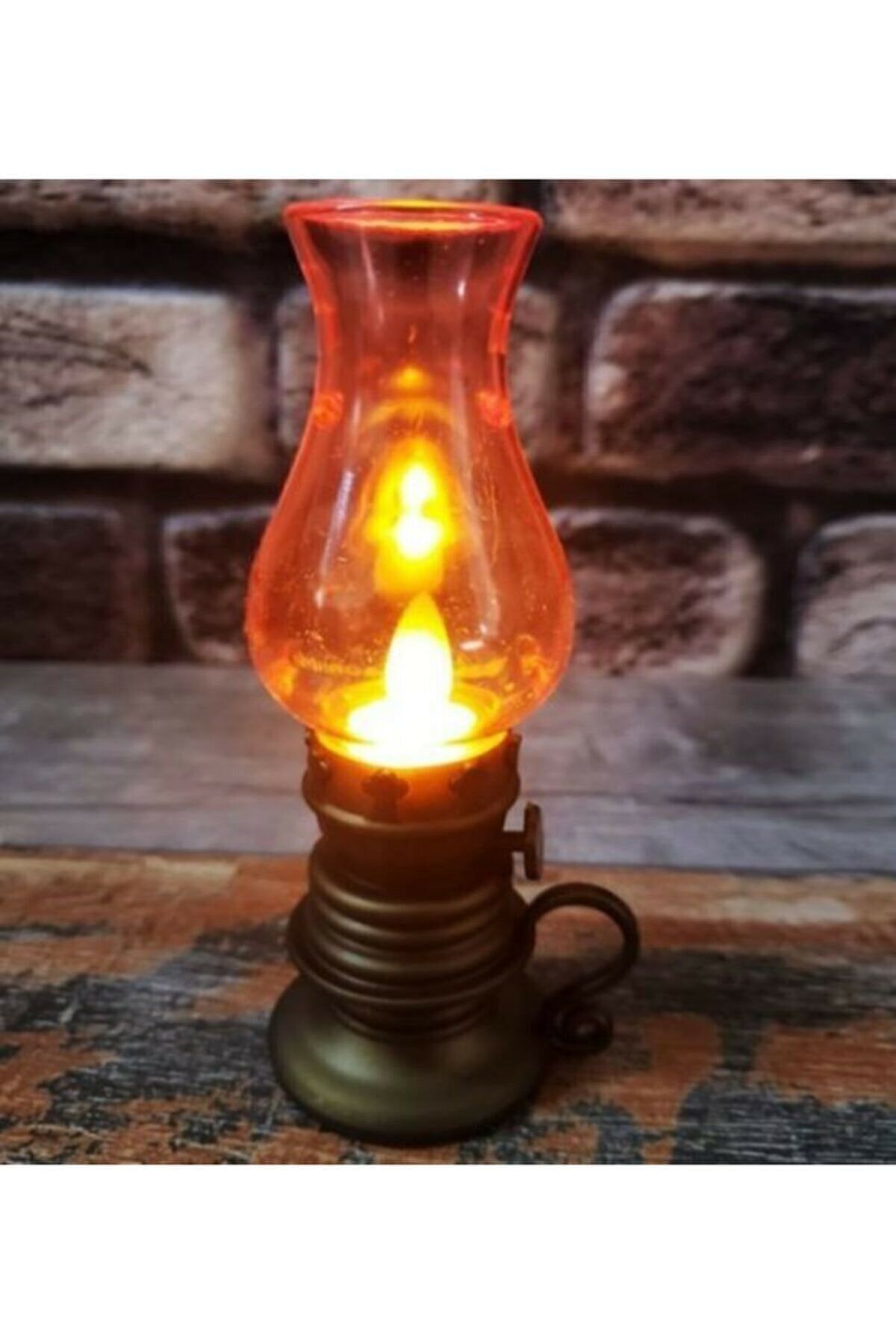 Özasya AVM Nostaljik Gaz Lambası Pilli Işıklı Kırmızı