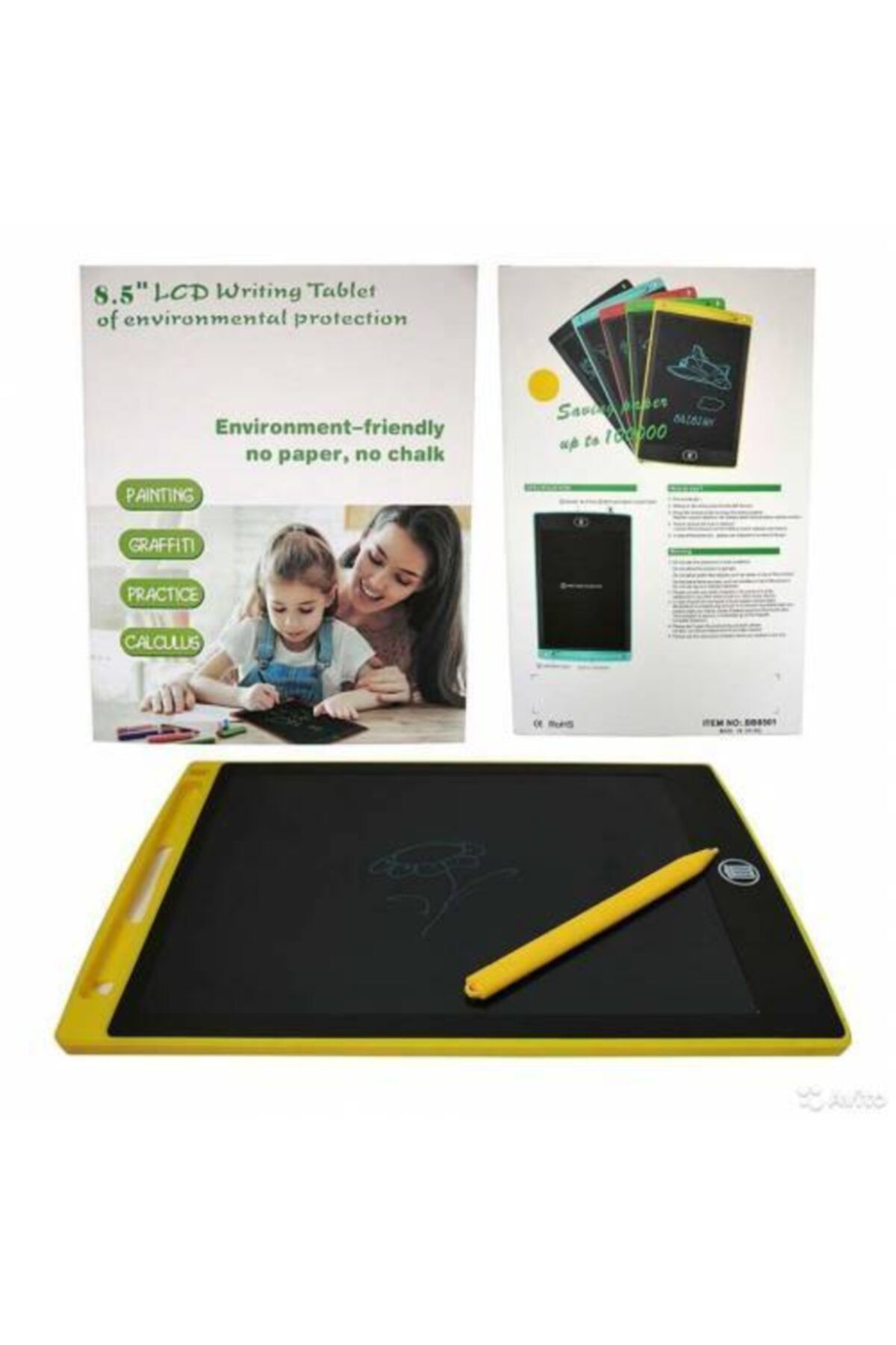 Zengin Hediyeler Dijital Kalemli Tablet Lcd 8.5 Inç Çizim Yazı Tahtası Yeni Nesil Eğitici Set