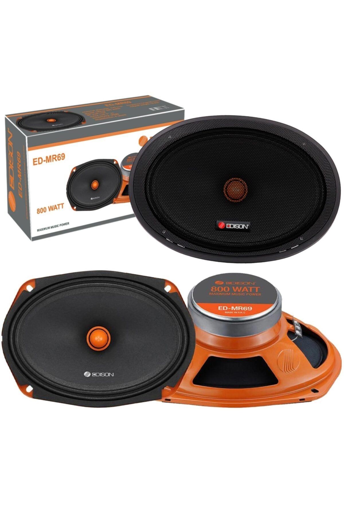 EDİSON Oto Mıdrange Oval 6x9 800w 80w Rms 2 Adet Edıson Ed-mr69