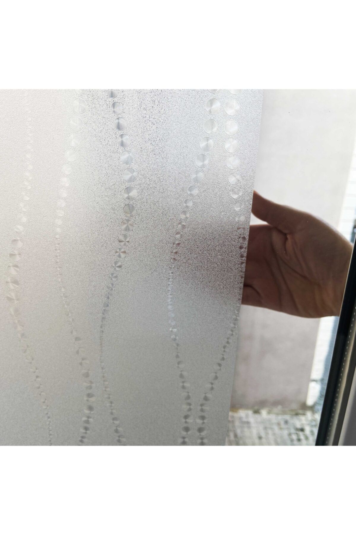 Örtücüm 60 Cm X 1 Metre Buzlu Statik Yapışkansız Kumlama Cam Folyo Ev Ofis Duşakabin Desenli Cam Filmi