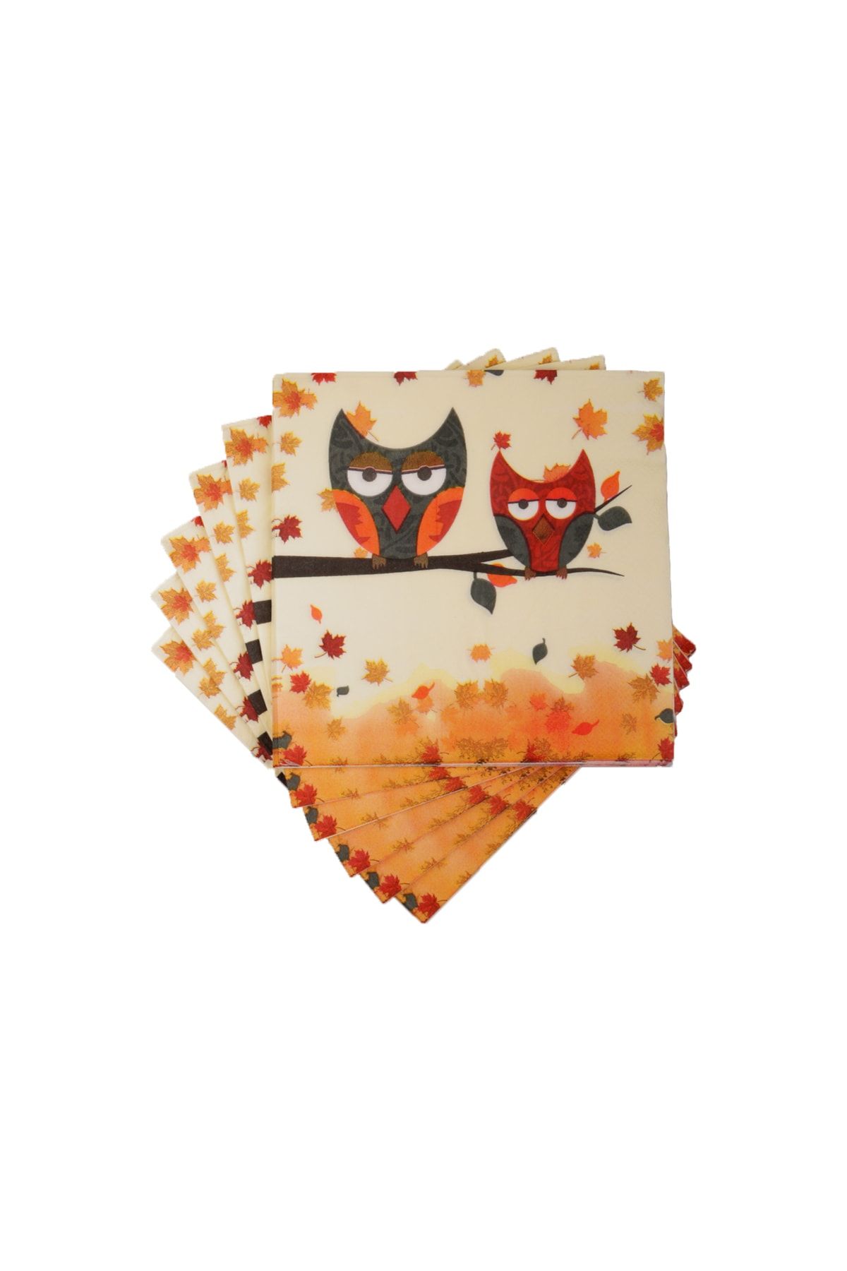 Shoko Desenli Peçete 33x33 Cm 80 Adet Daldaki Baykuşlar