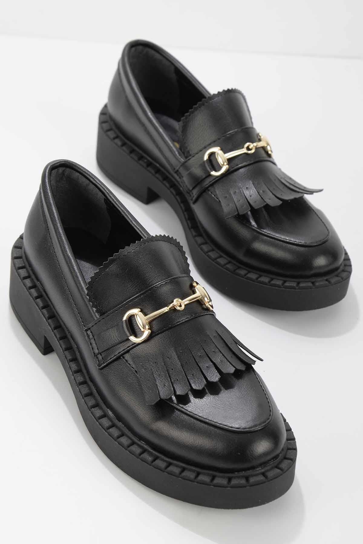 Bambi Siyah Kadın Loafer Ayakkabı K015340703