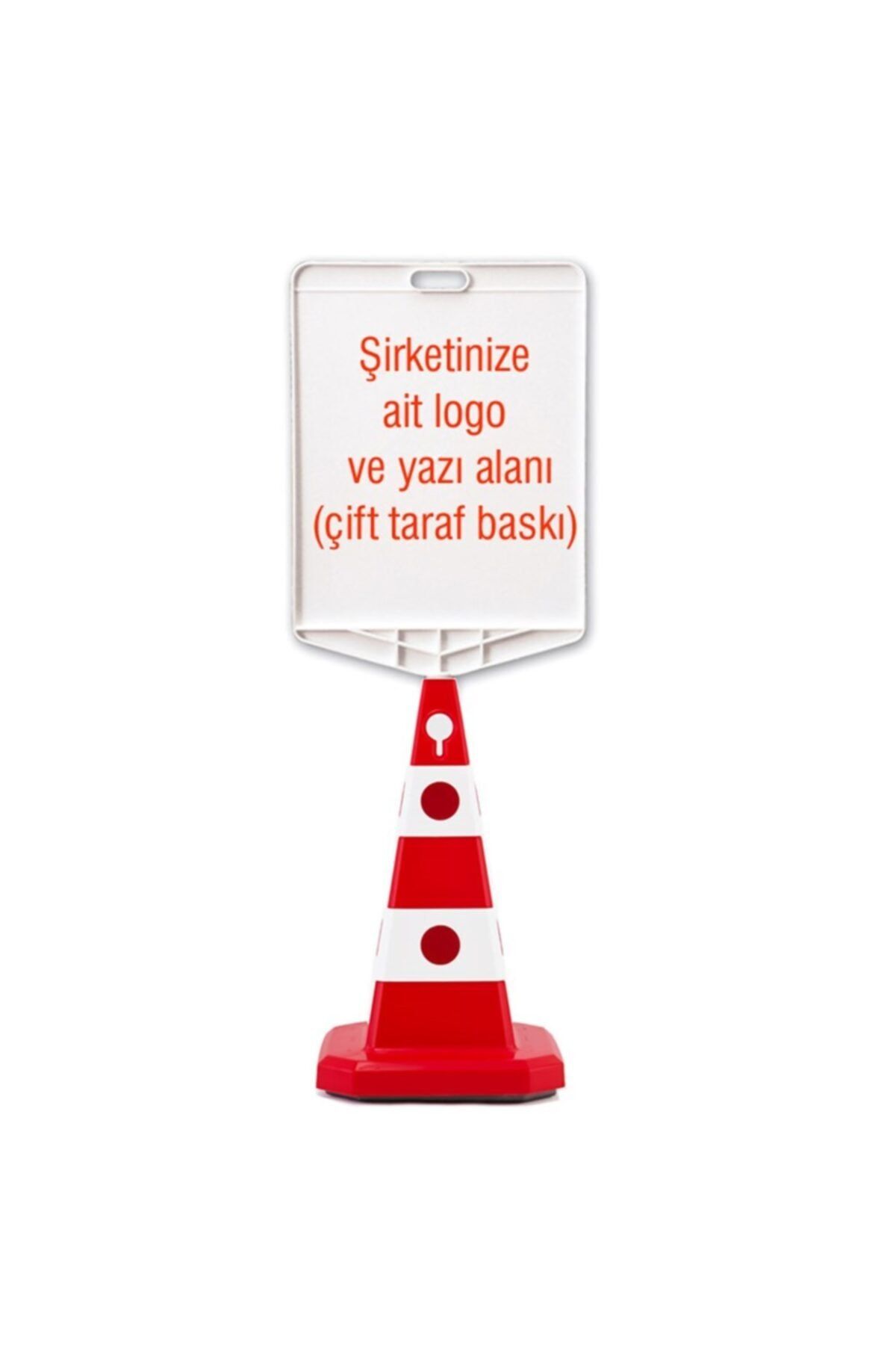 İleri Trafik Şirkete Özel Logo Çift Taraf Baskı + Ultra Kedi Gözlü Ağırlıklı Trafik Konisi Trafik Dubası