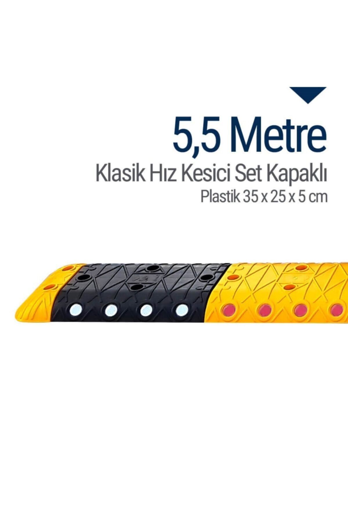 İleri Trafik Klasik Hız Kesici Set Kapaklı Plastik, Yol Kasisi 5,5 Metre