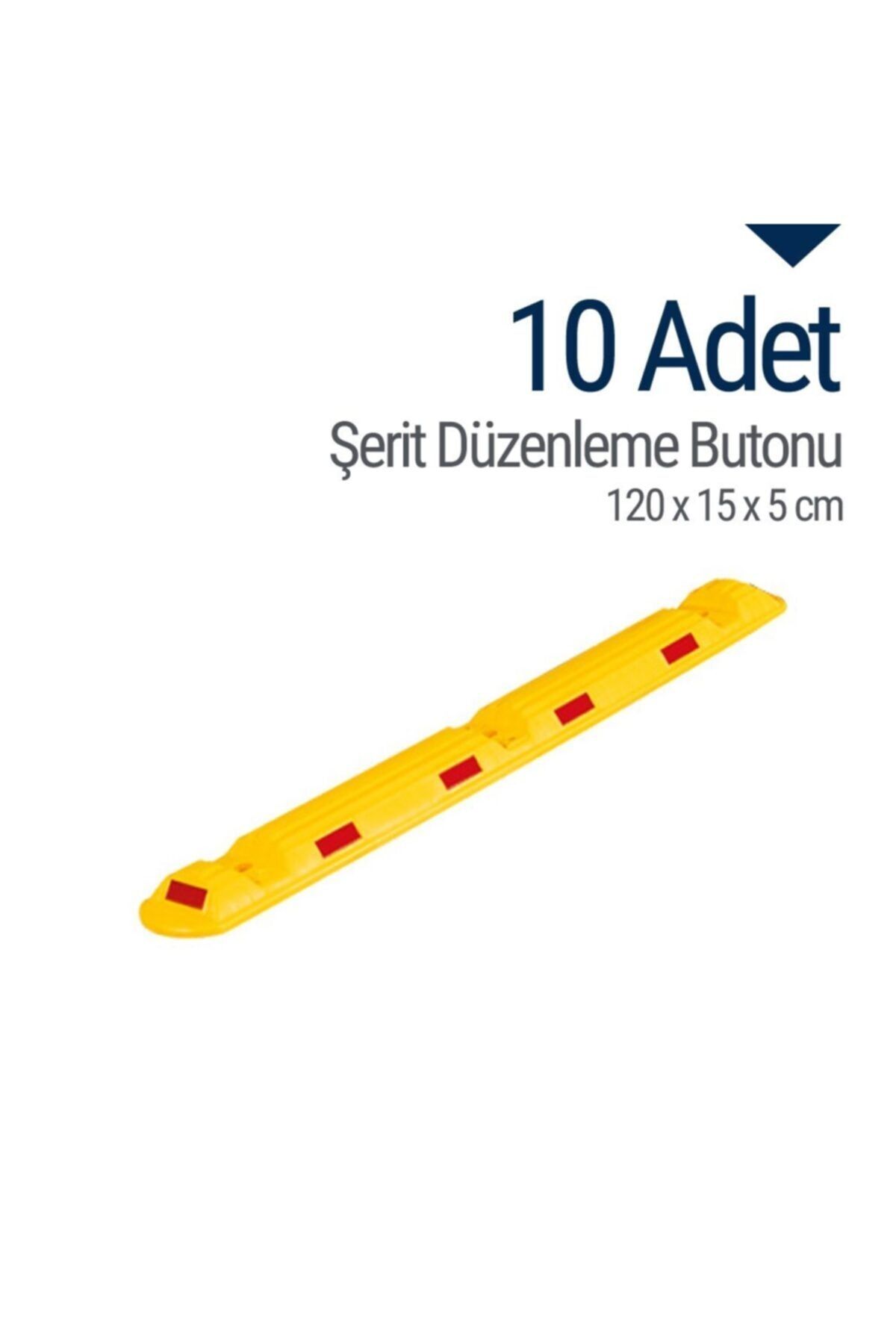 İleri Trafik 10`lu Şerit Düzenleme Butonu 120x15x5 Cm, Otopark Araç Park Yeri Ayırıcı
