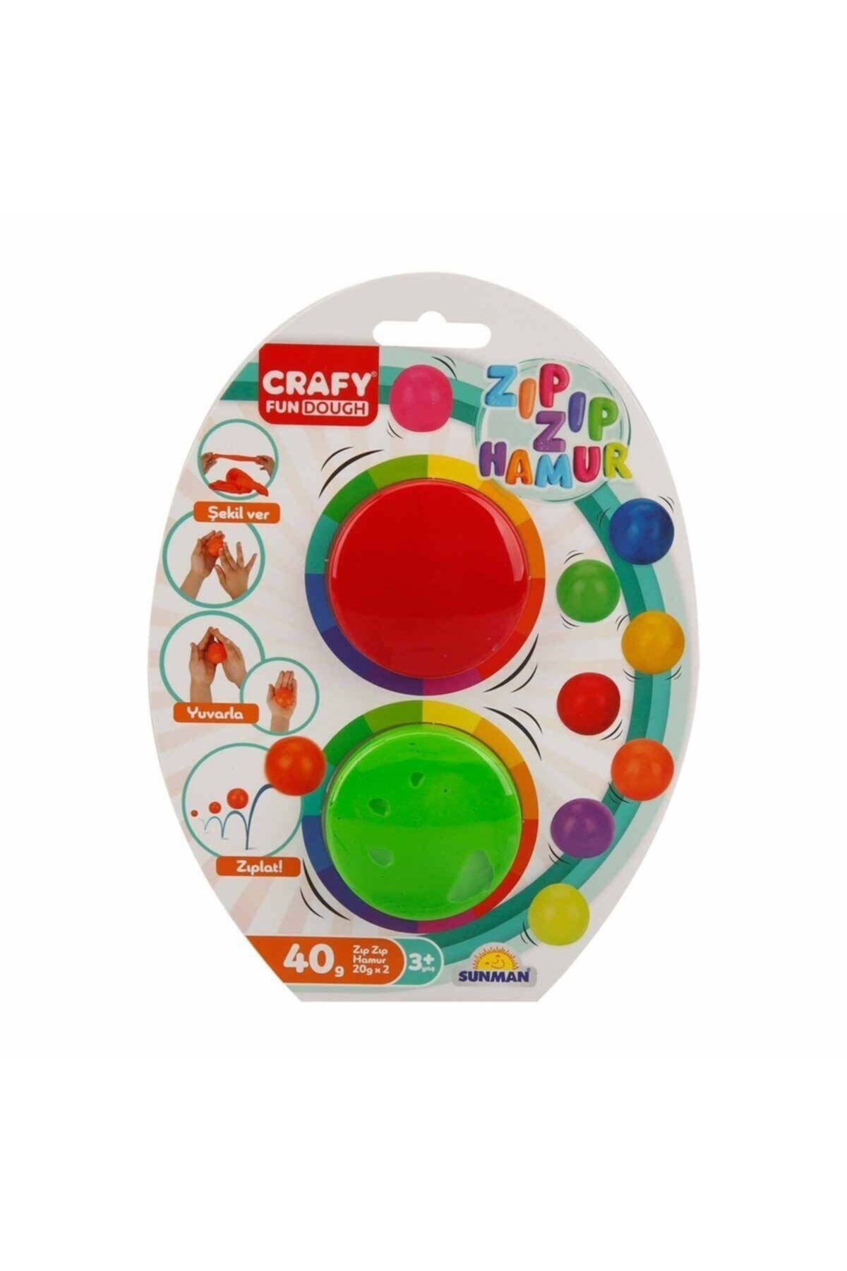 CRAFY 2'li Zıp Zıp Oyun Hamuru 40 Gr.