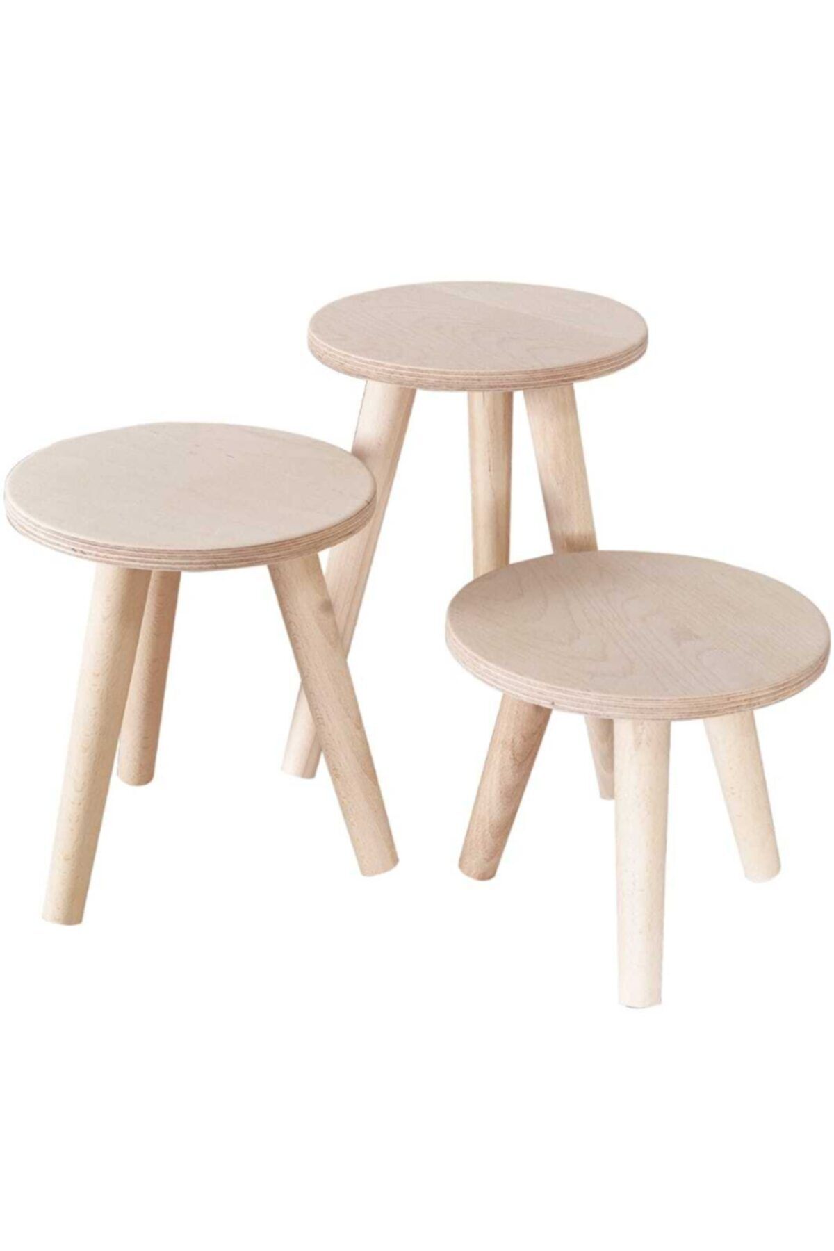 DESENGO 3lü Çocuk Tabure Veya Çiçeklik Yükseklik 32cm-26cm-20cm Oturum Alanı 24cm
