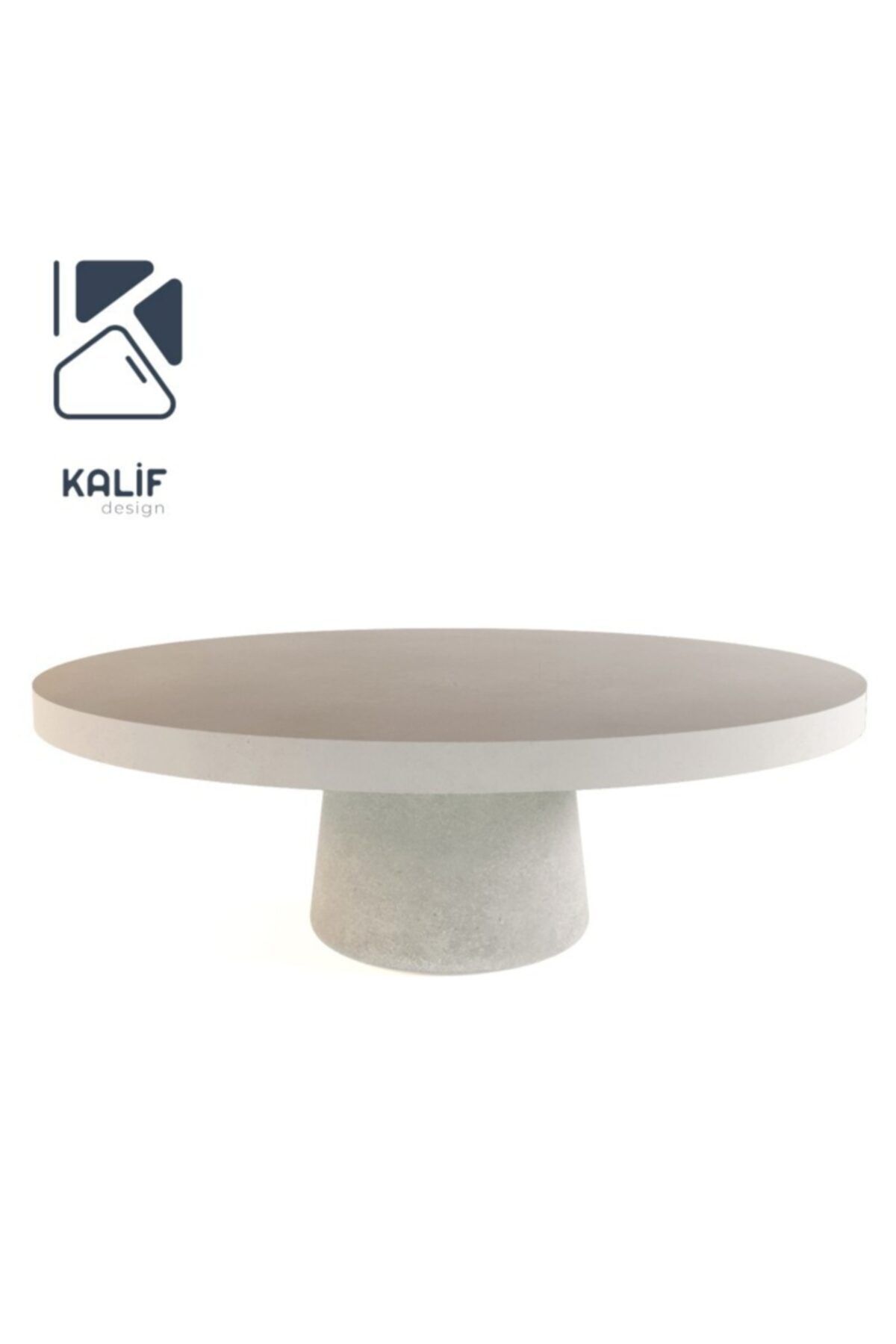 KALİF SAKSI Kalif Design Hafif Beton Yemek Masası (terrazo) Erebus (xl) 160x75 Beyaz