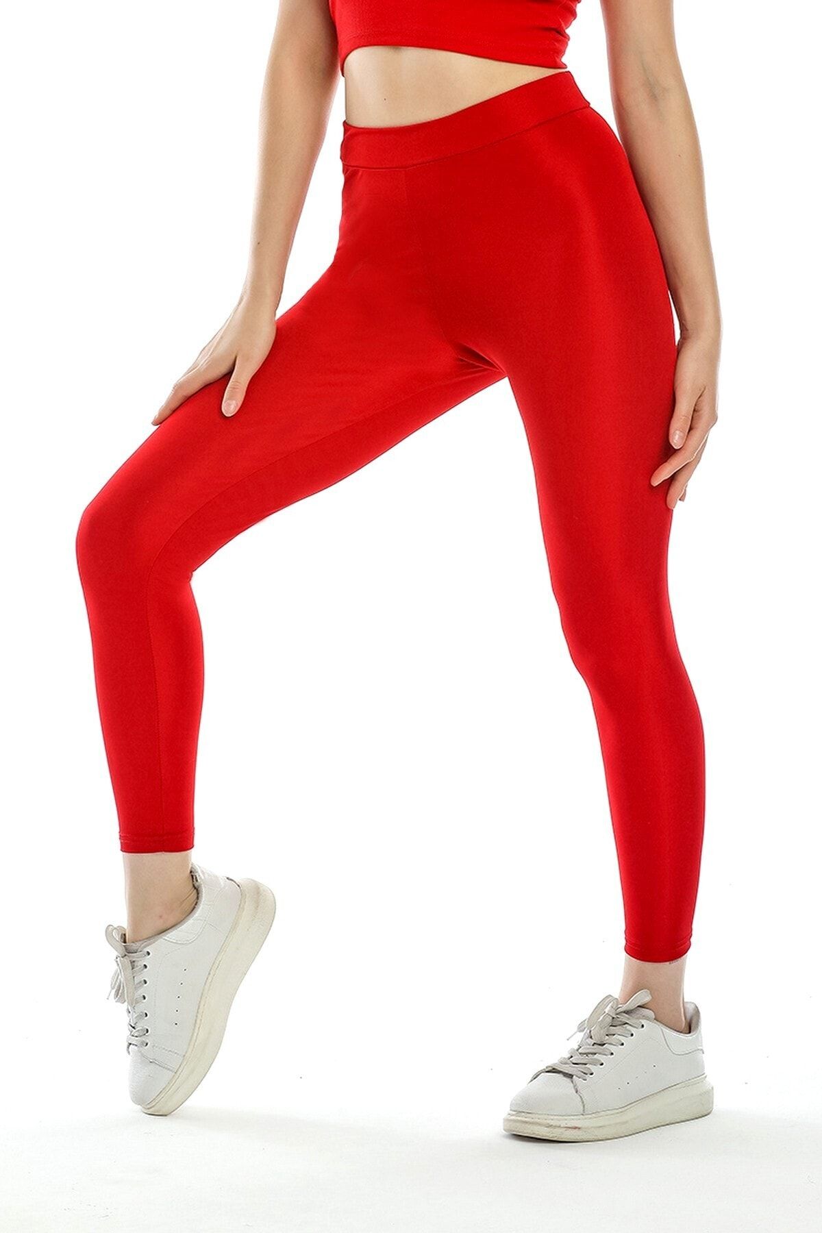 BESSA Yüksek Bel Lastikli Polyester Likra Tayt