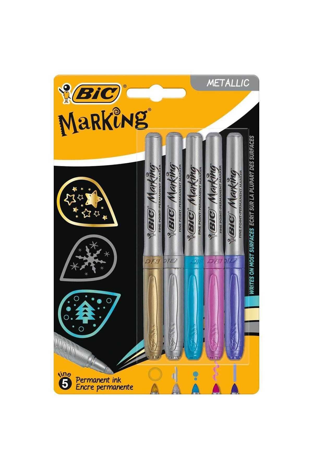 Bic Marking 5li Metalik Renkler Permanent Mor Kap.