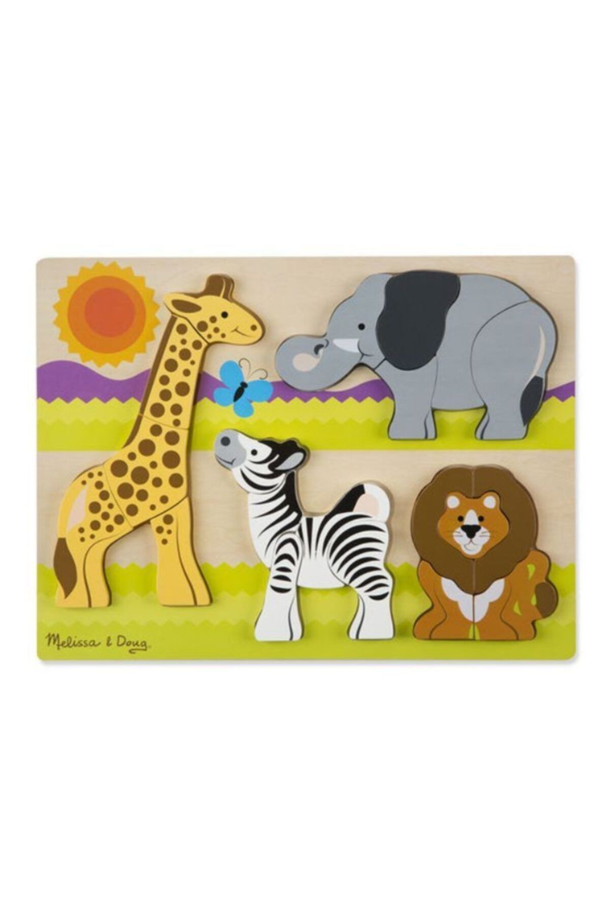 Melissa & Doug Ahşap Tombul Parçalı Yapboz Safari