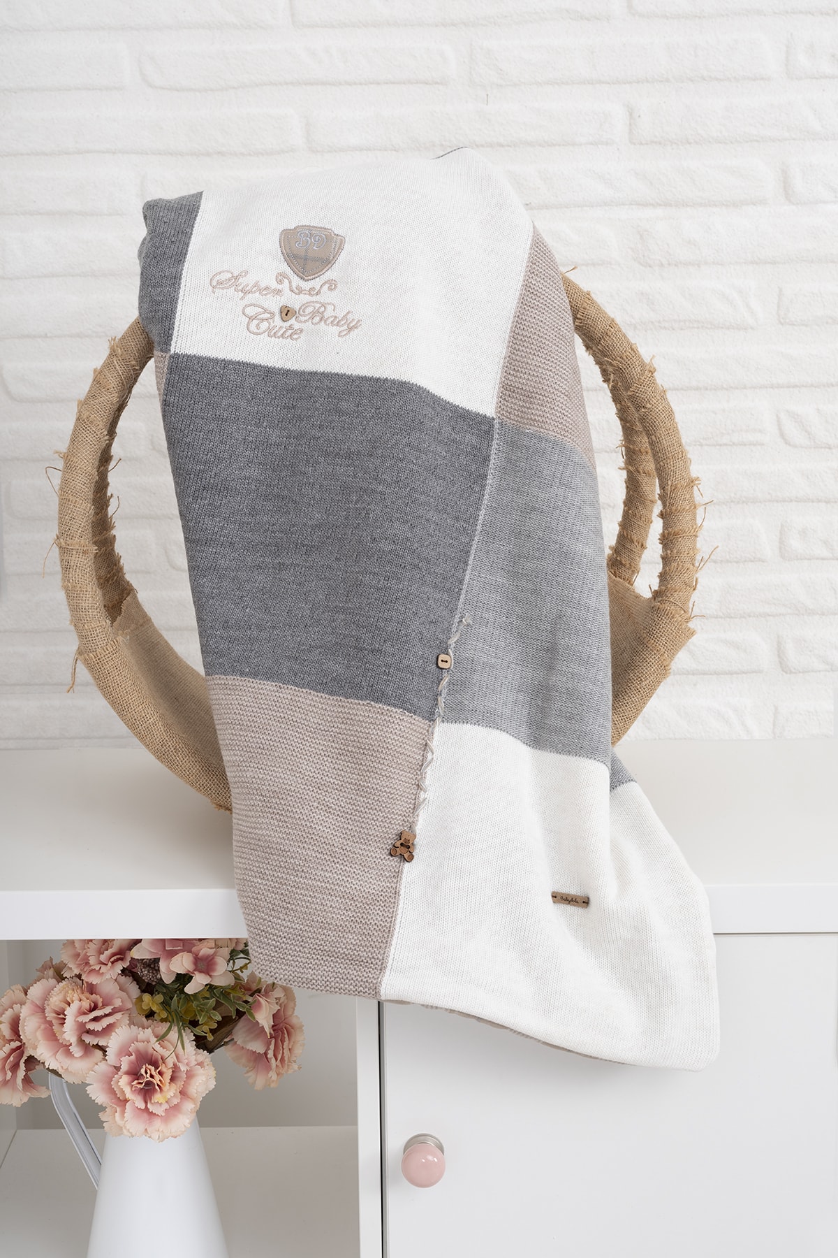 Babydola %100 Pamuk Unisex Çift Taraflı Triko Battaniye