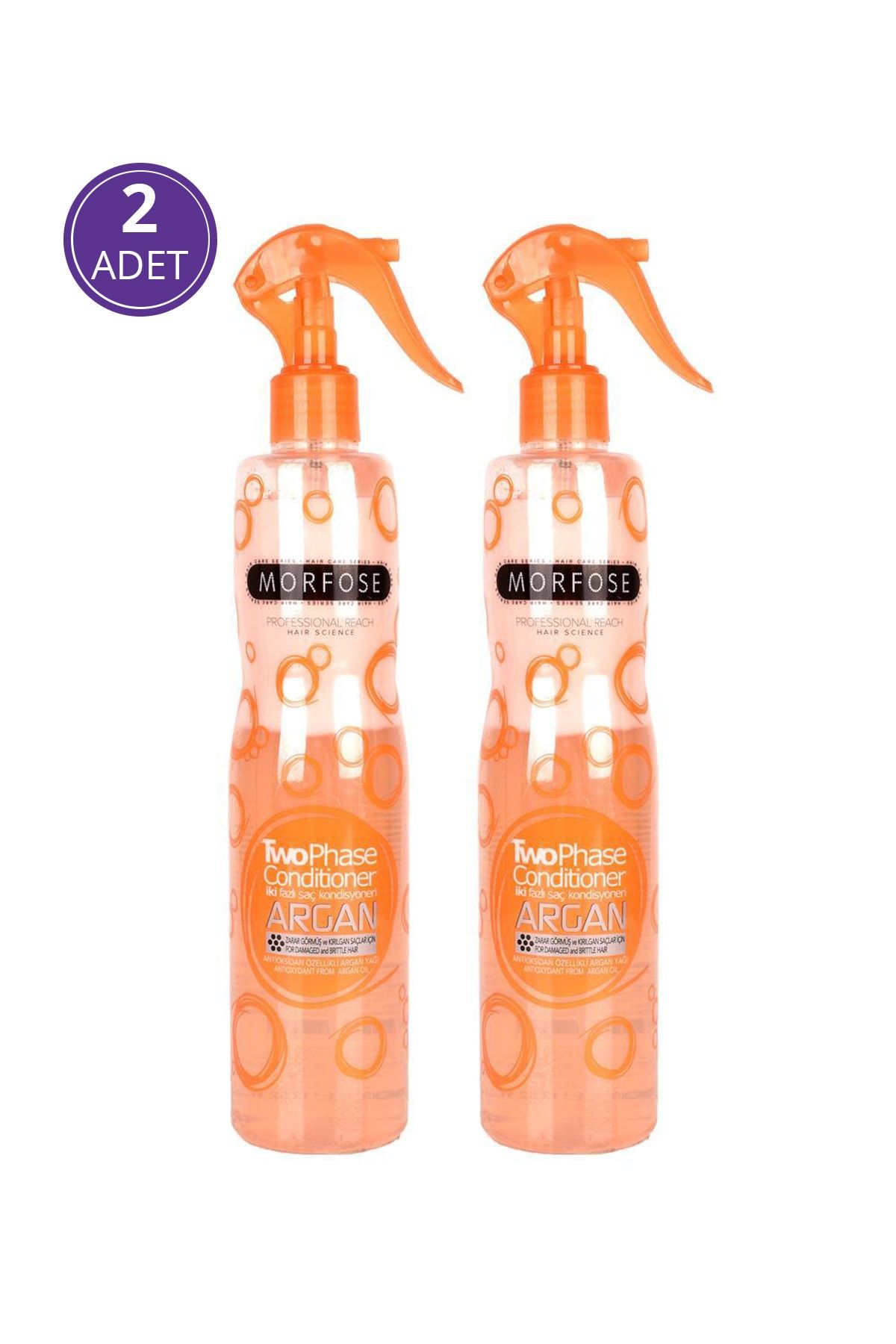 Morfose Çift Fazlı Argan Turuncu Fön Suyu 400 Ml X 2 Adet