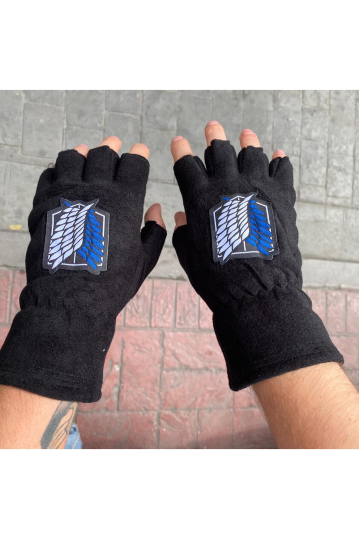 Köstebek Anime Attack On Titan Wings Of Liberty Kesik Parmaklı Unisex Eldiven