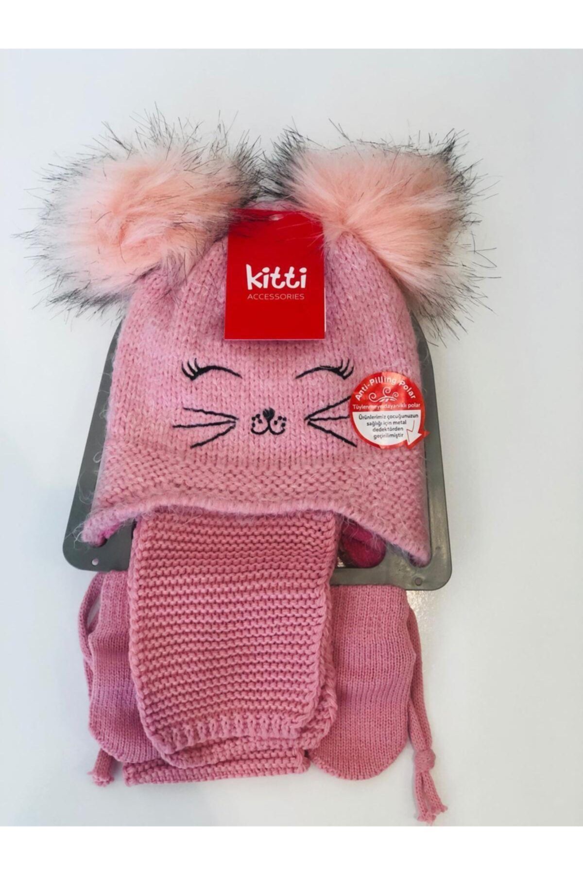 Kitti 0-18 Ay Kulaklı Kedili Şapka