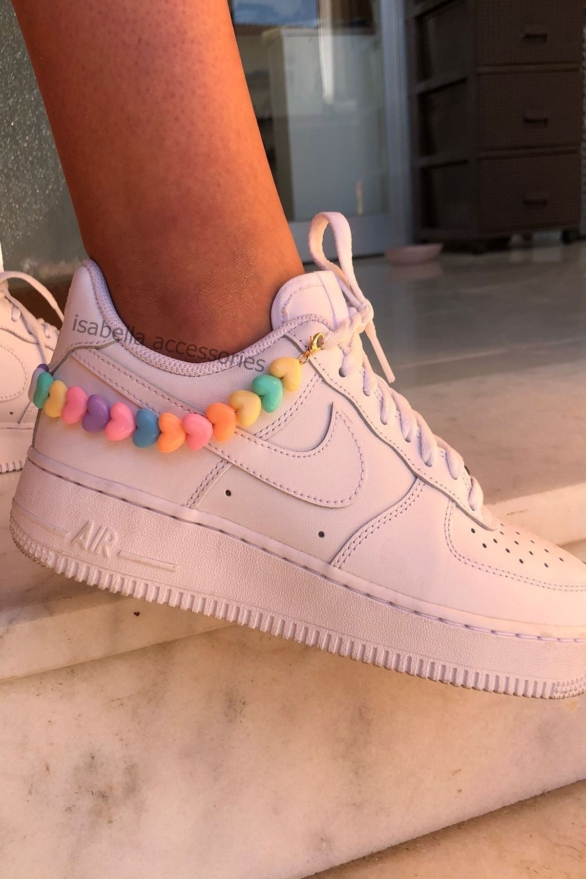 İsabella Accessories Sneaker Strap Yeni Trend Ayakkabı Kolyesi Renkli Boncuklu Strap Tek 26-27 Cm