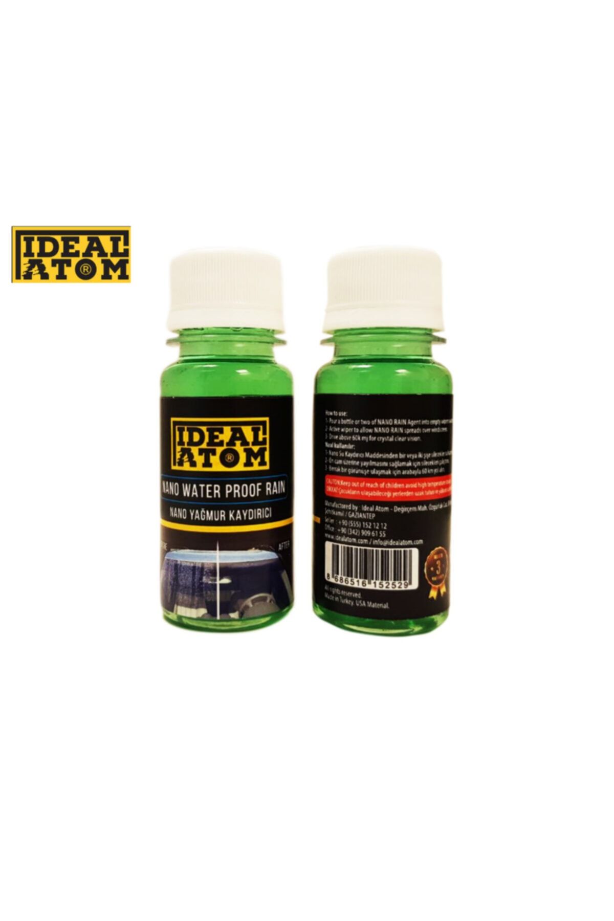 İDEAL ATOM Nano Yağmur Kaydırıcı Cam Su Itici 60 ml