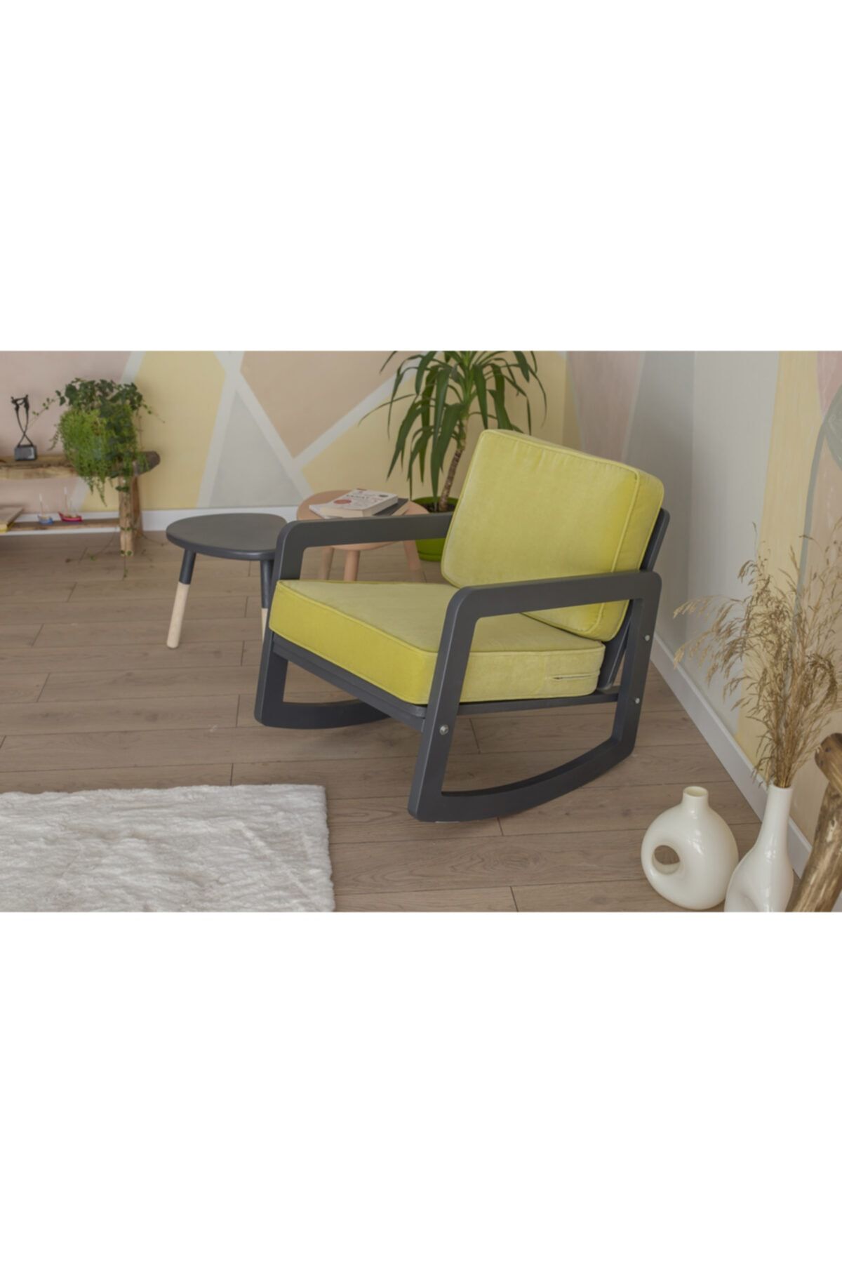 Quppa Home Sallanır Iskandınav Berjer, Sallanır Tekli Koltuk, Renkli Tekli Berjer