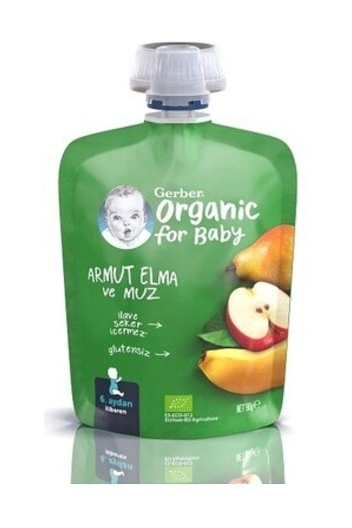GERBER Organik Elmalı Ve Muzlu armut Püresi 90gr