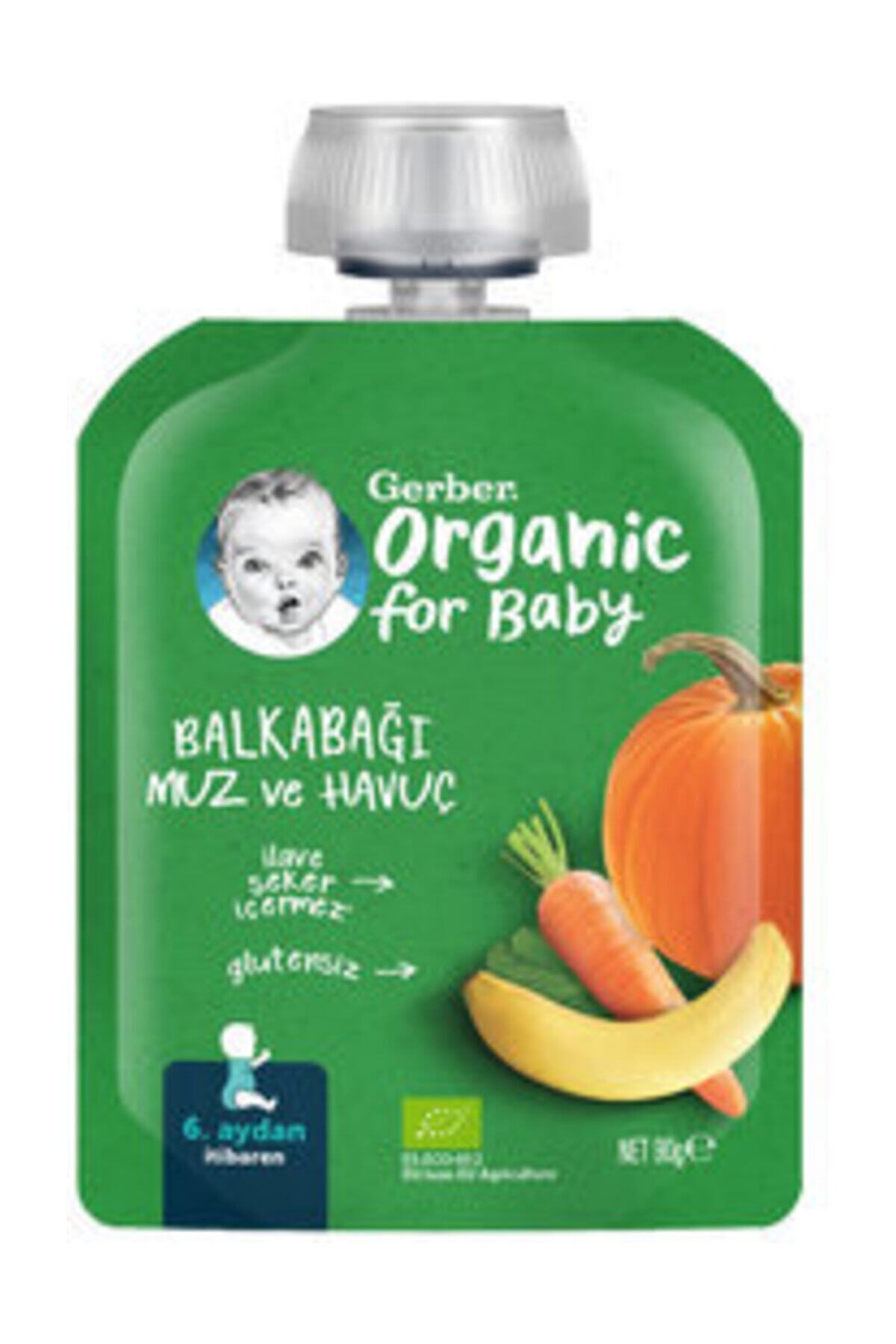GERBER Organik Muzlu Ve Havuçlu Balkabağı Püresi 90gr