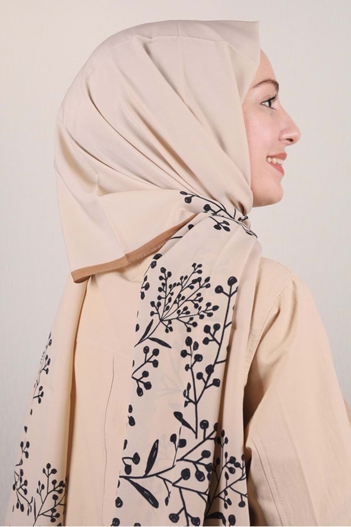 Modakaşmir Moda Kaşmir Karamel Siyah Serisi Medine İpeği Şal Desen-03 Renk-04