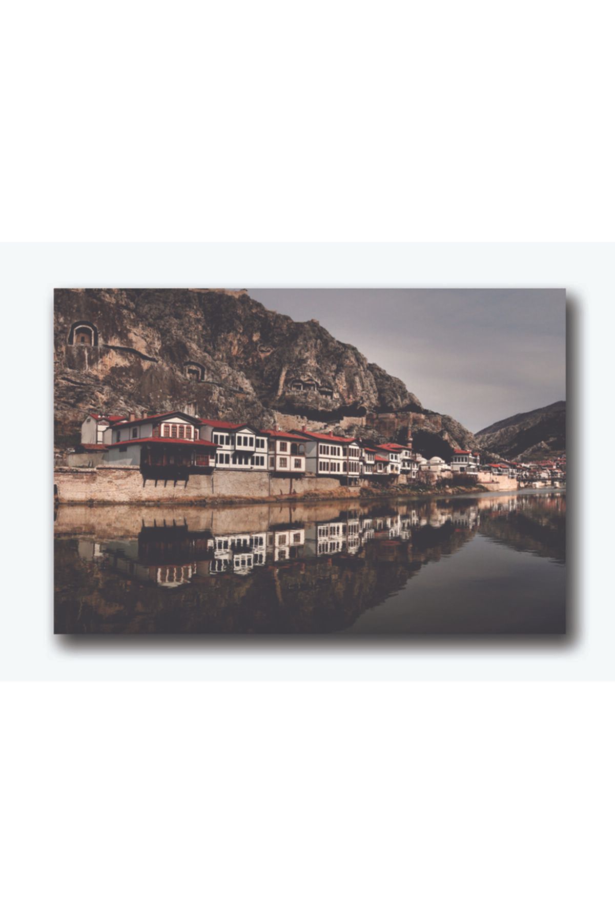 SANAT FOTOĞRAFHANESİ Amasya Evleri & Yeşilırmak Kanvas Tablo.