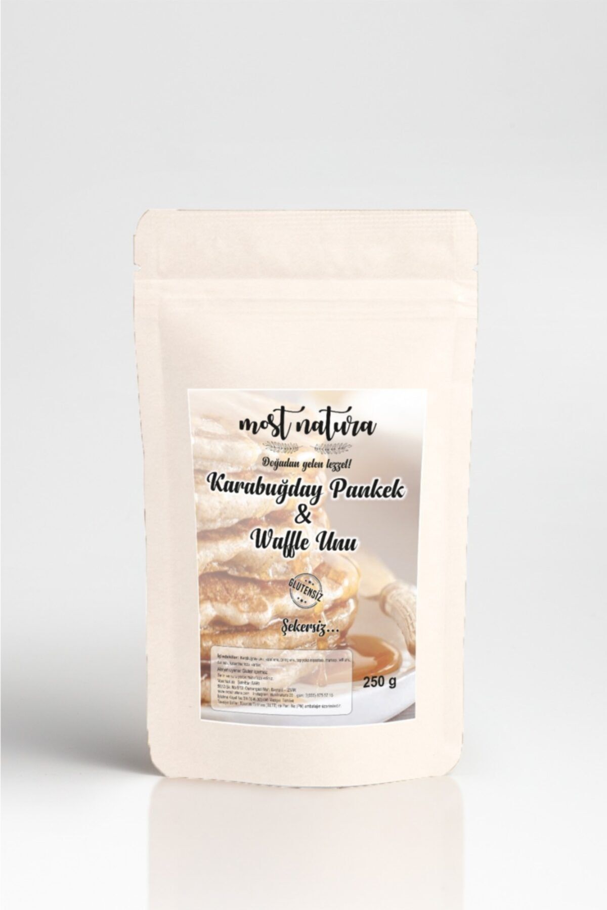 MOST NATURA Glutensiz Şekersiz Karabuğday Pankek Wafle Unu 250gr