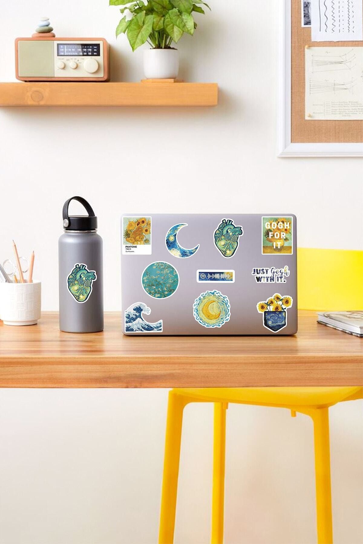 AR Sticker - V-gogh Temalı Laptop Notebook Tablet Sticker Set 3